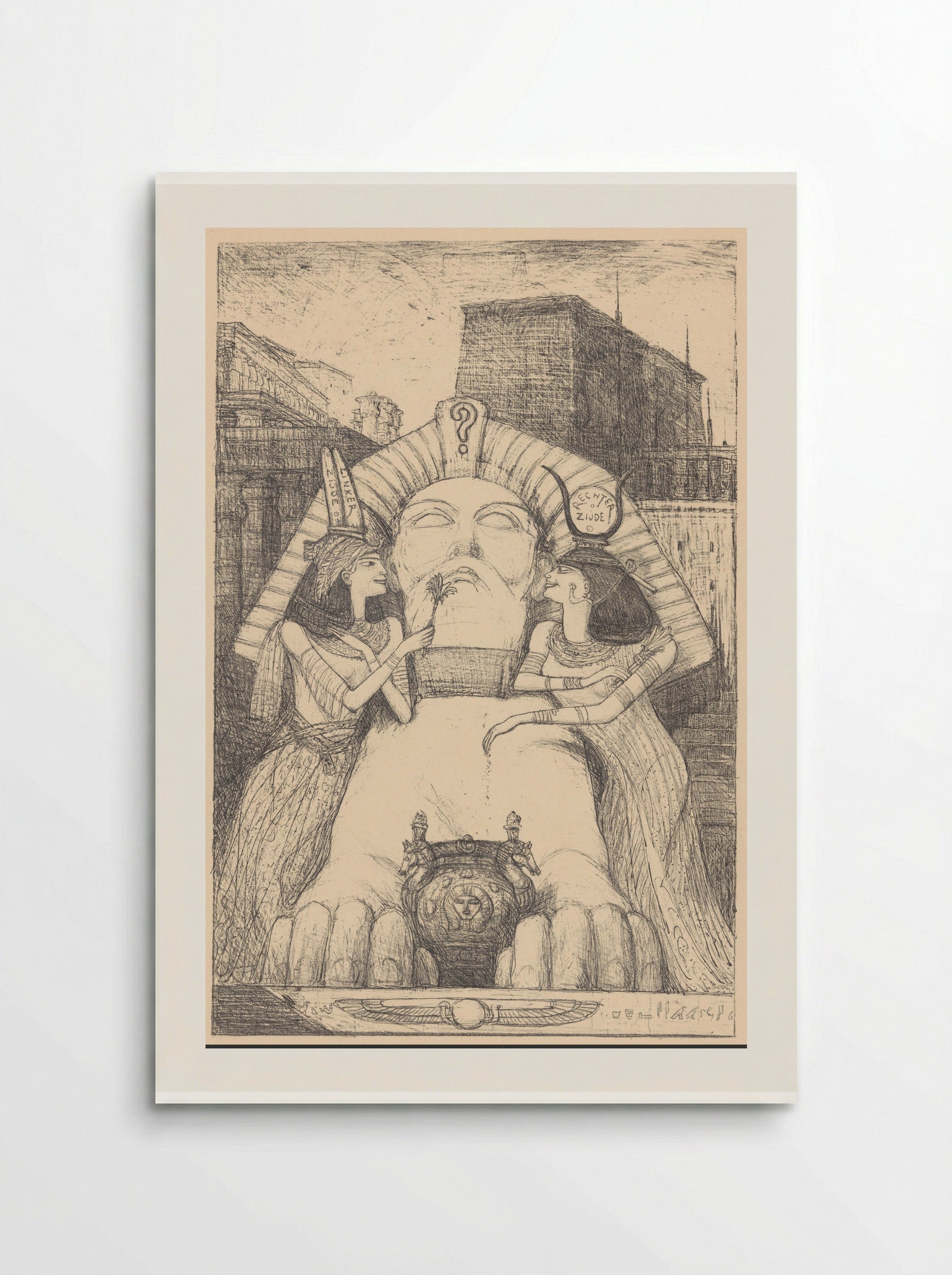 De kiesrecht-sfinx en de verleidsters - Marius Bauer - Poster