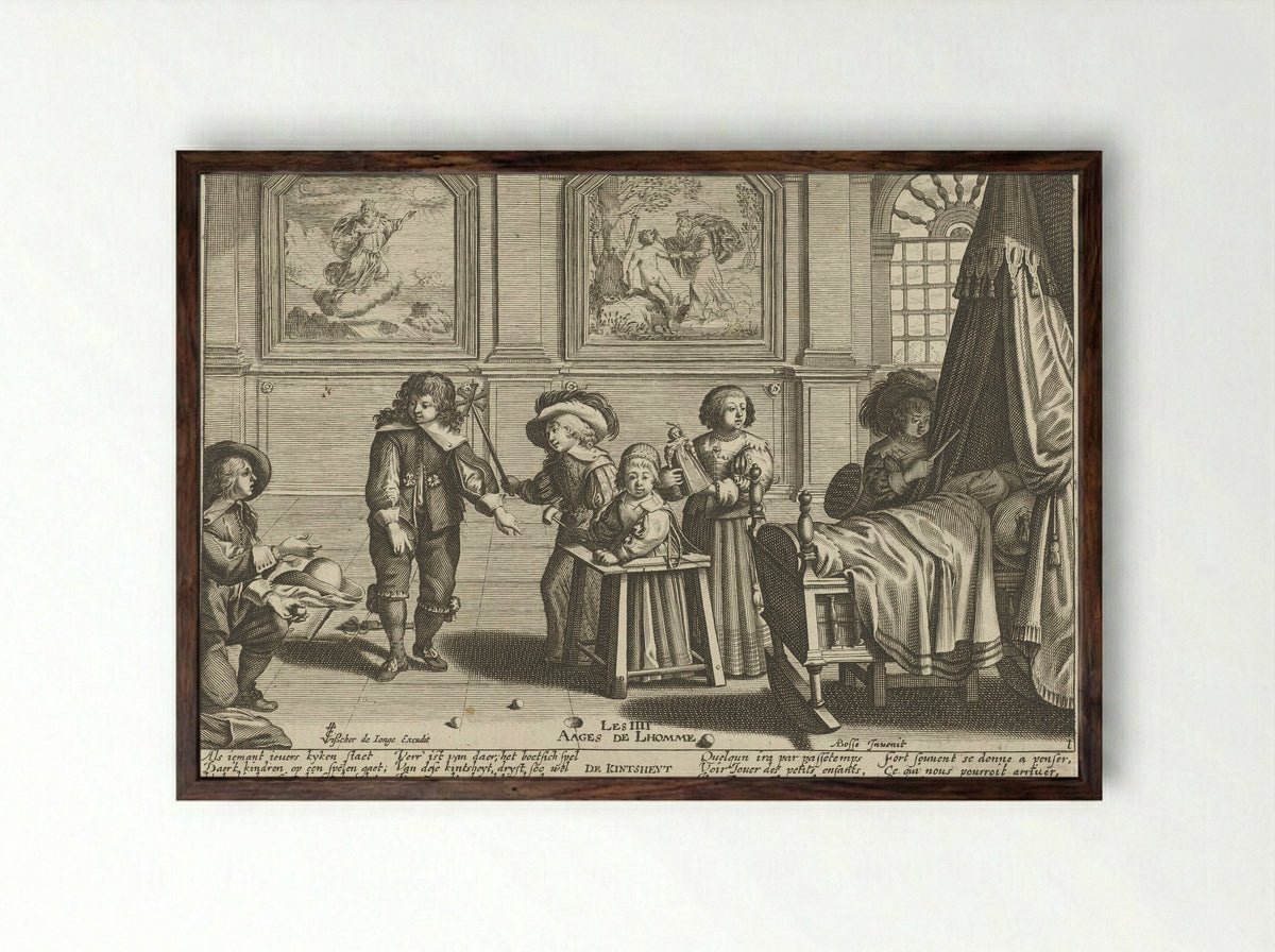 De kindertijd (Childhood) - Jan Christoffel Jegher - Framed Print Dark Wood