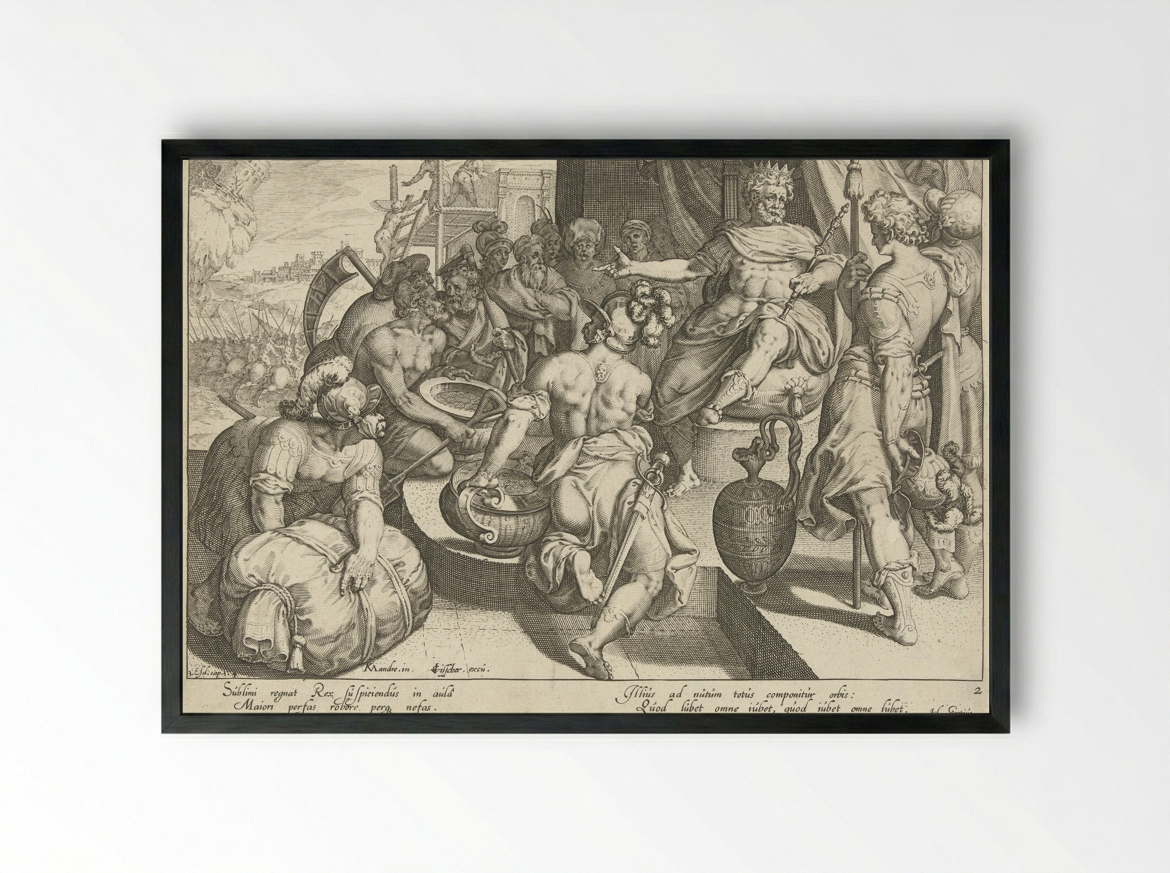 De koning als sterkste in de wereld - Zacharias Dolendo - Framed Print Black
