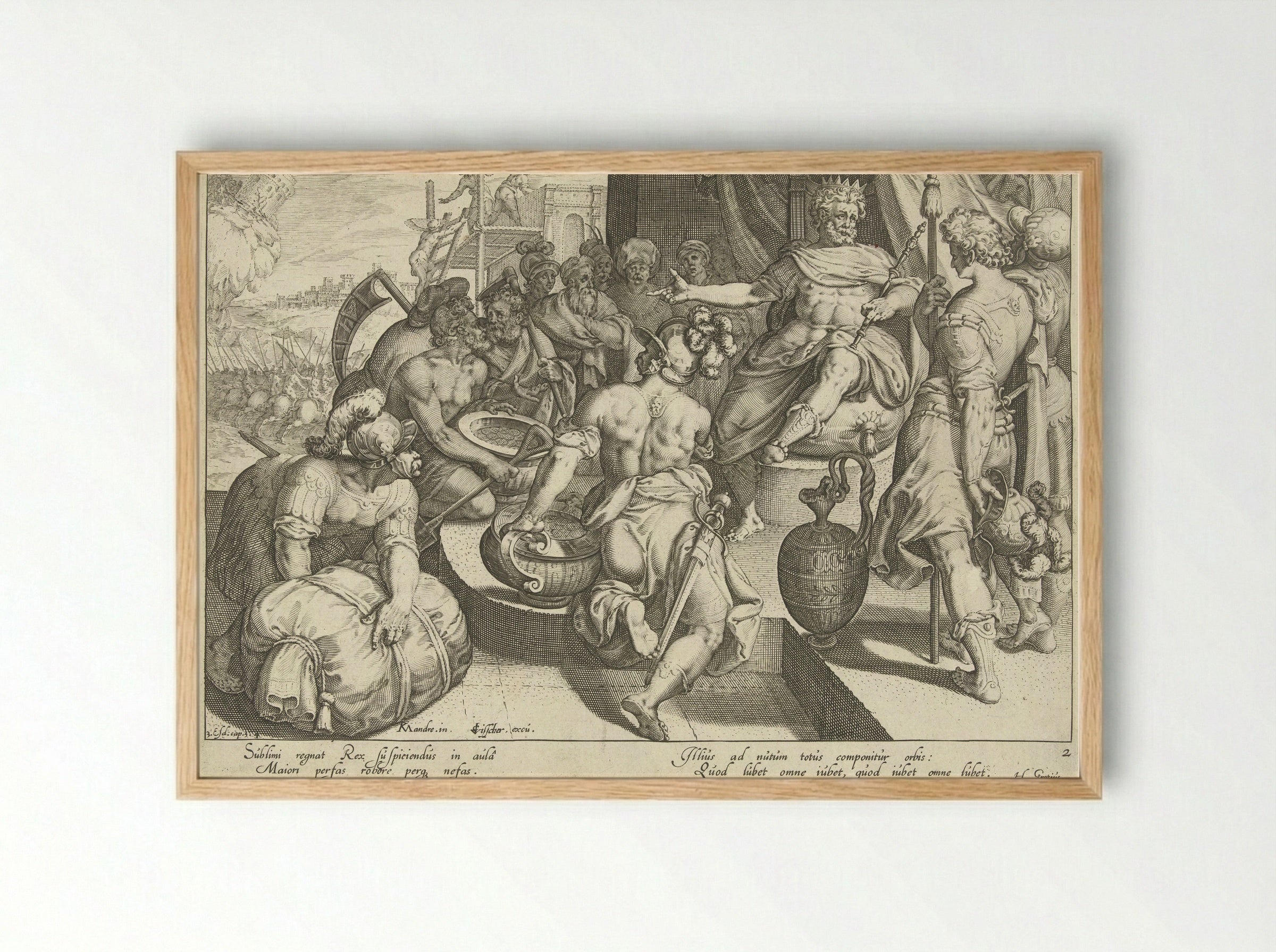 De koning als sterkste in de wereld - Zacharias Dolendo - Framed Print Wood