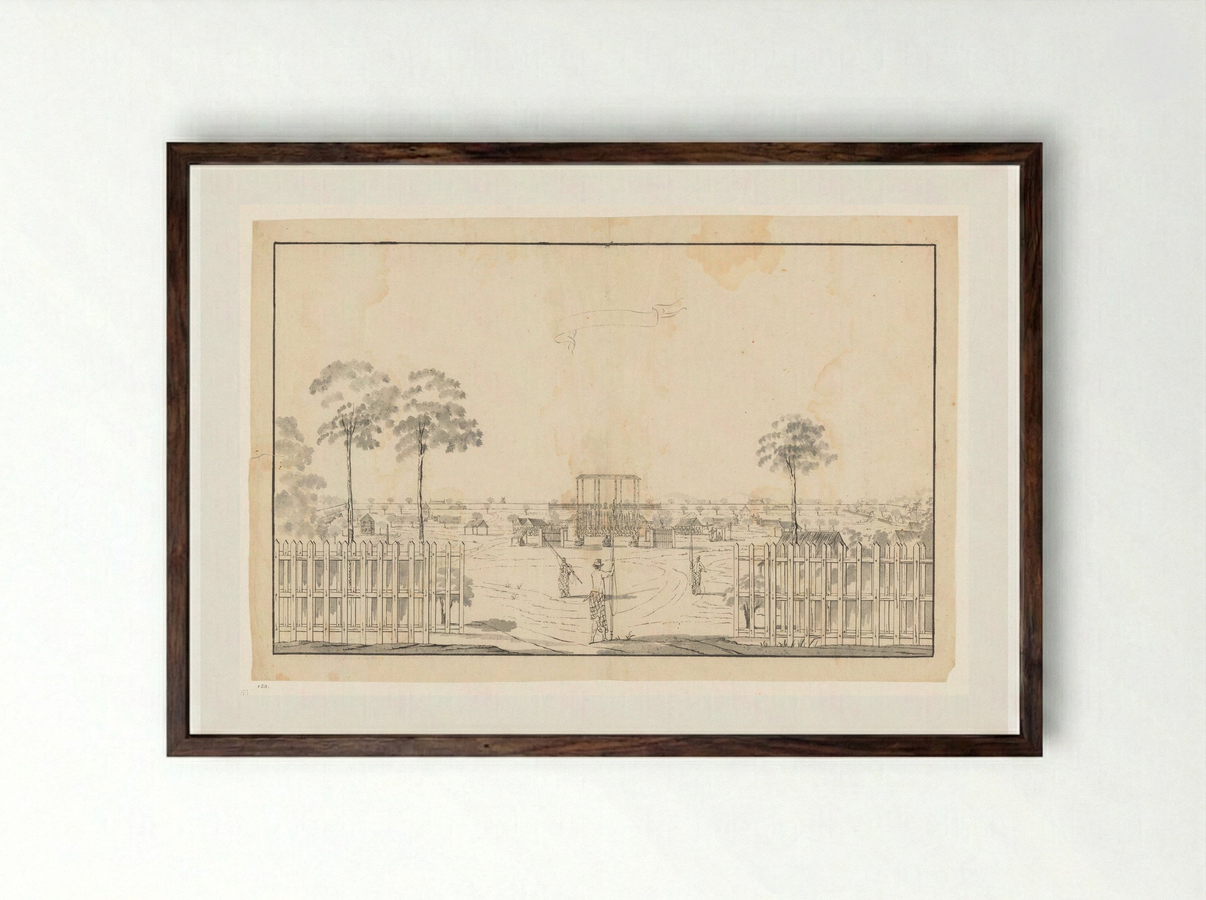 De kraton te Djocja (Mataram) - Jan Brandes - Framed Print Dark Wood