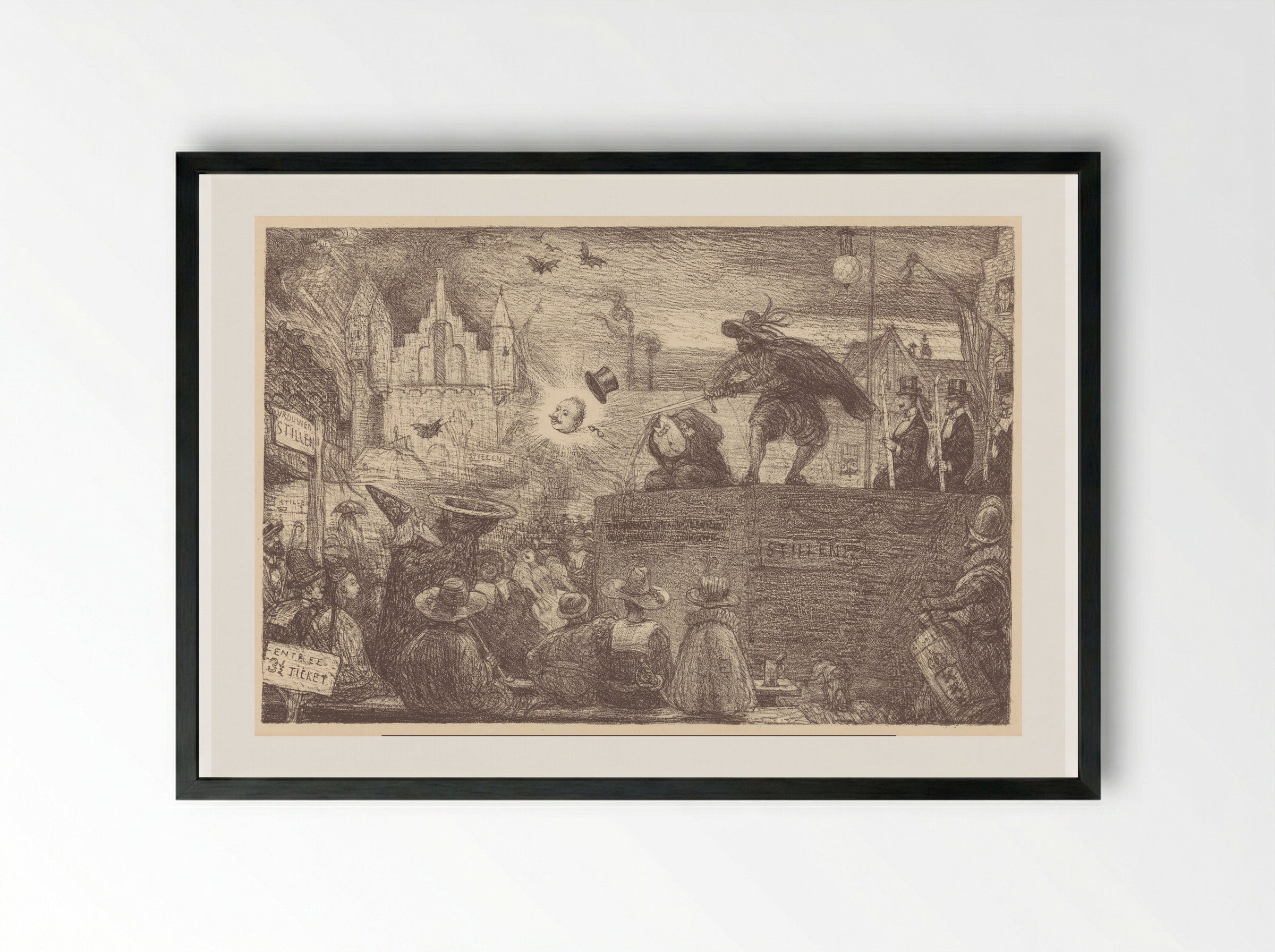 De laatste klucht in Oud-Hollandt - Marius Bauer - Framed Print Black
