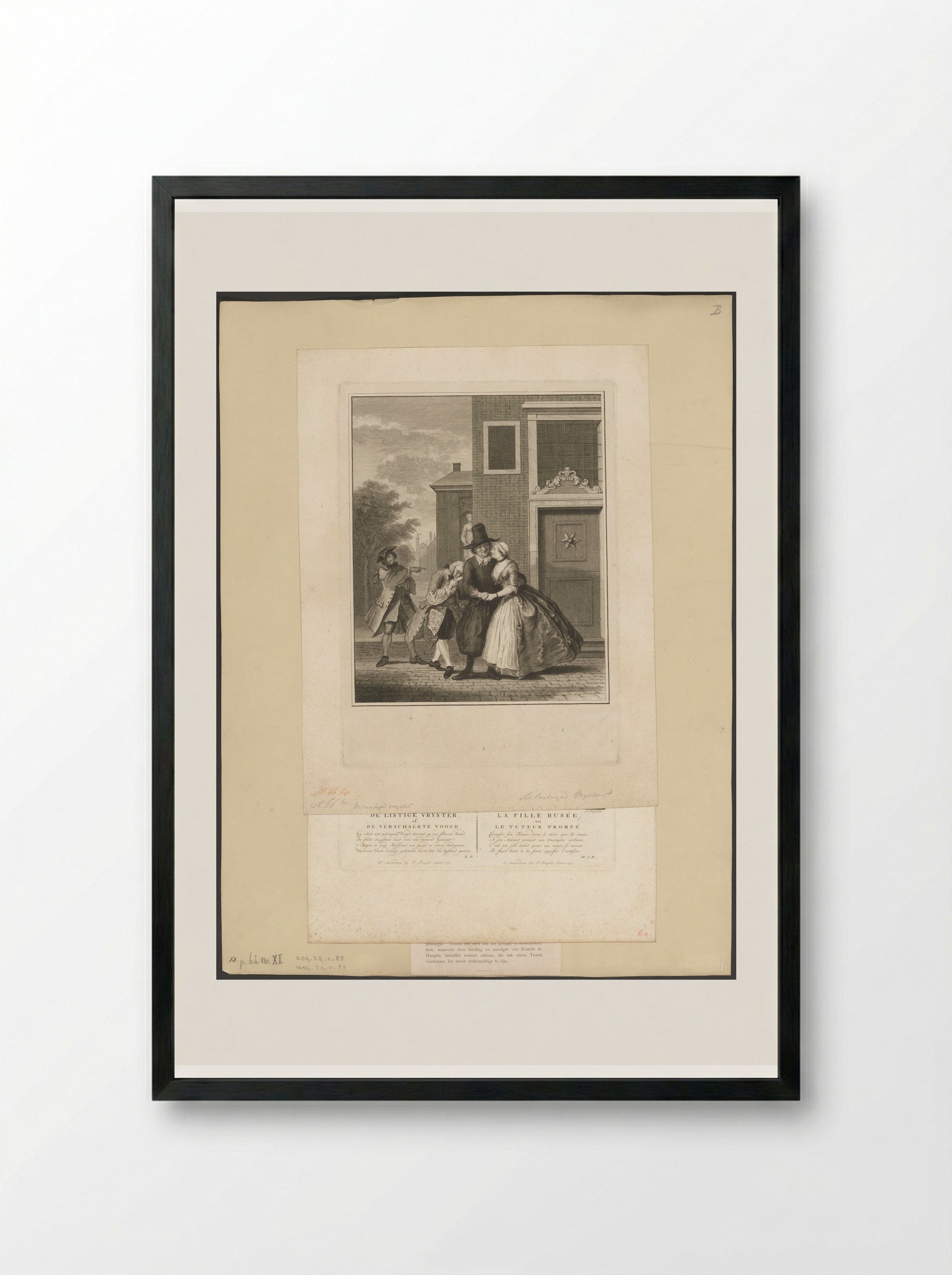 De listige vrijster of de verschalkte voogd - Pieter Tanjé - Framed Print Black