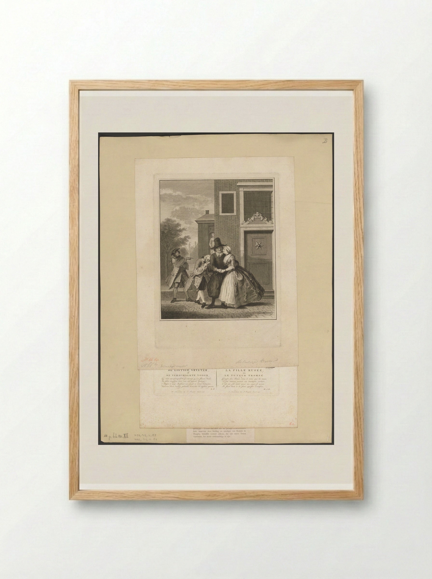 De listige vrijster of de verschalkte voogd - Pieter Tanjé - Framed Print Wood