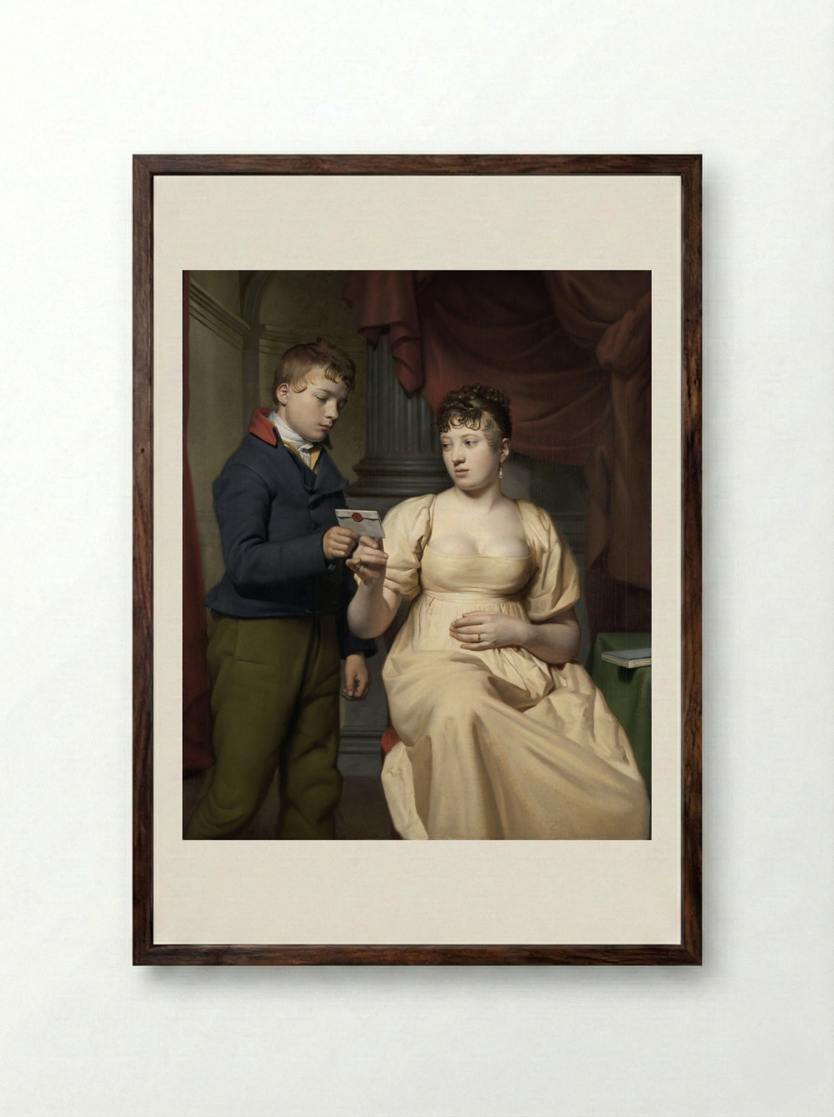 De minnebrief - Willem Bartel van der Kooi - Framed Print Dark Wood