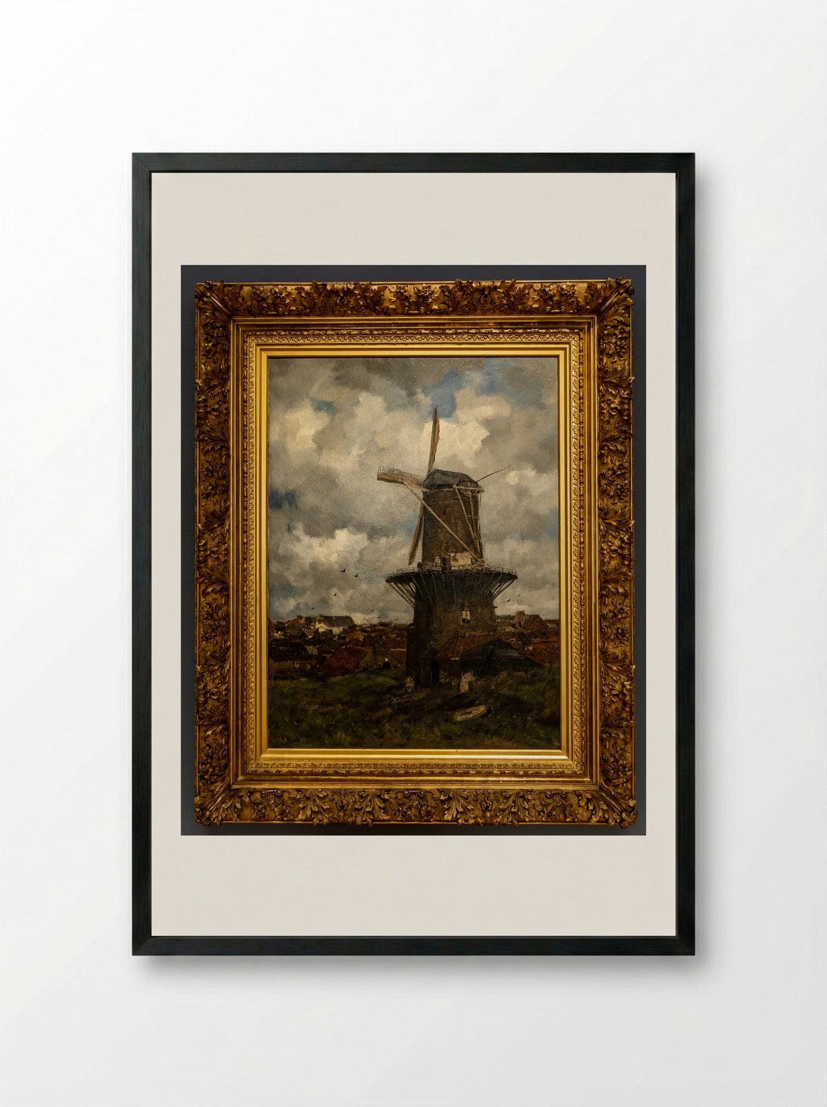 De molen (The Windmill) - Jacob Maris - Framed Print Black