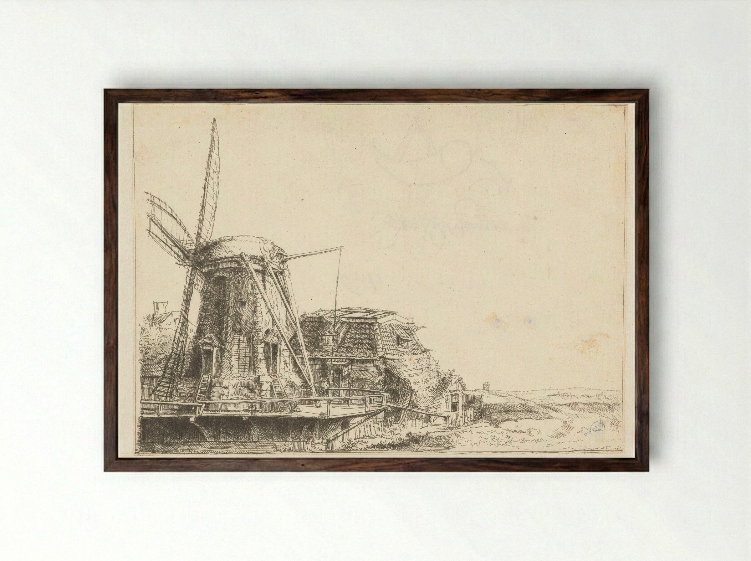 De molen - Constantino Cumano - Framed Print Dark Wood