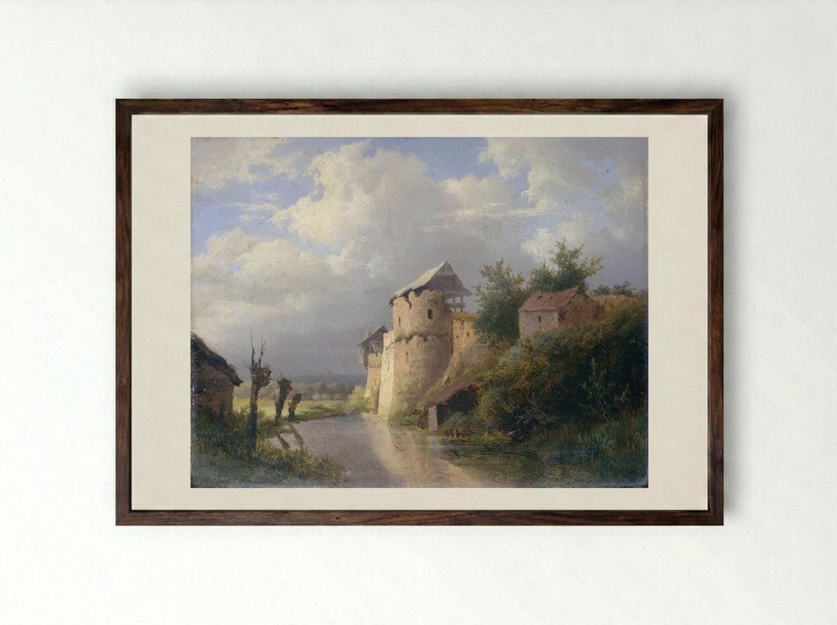 De oude burcht - Louwrens Hanedoes - Framed Print Dark Wood