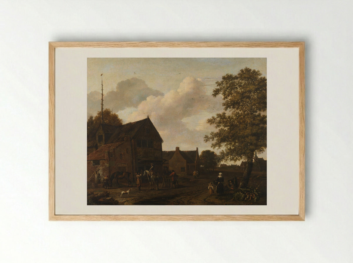 De pleisterplaats - Emanuel Murant - Framed Print Wood