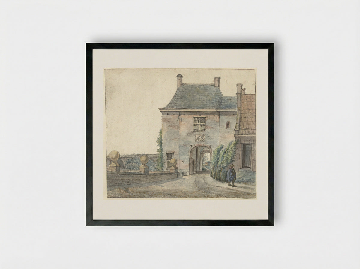 De poort van het kasteel van Heemstede - Gerrit Lamberts - Framed Print Black
