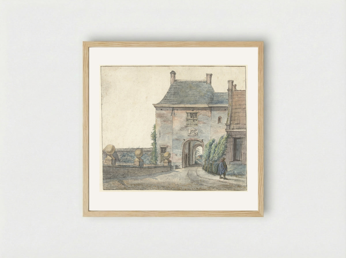 De poort van het kasteel van Heemstede - Gerrit Lamberts - Framed Print Wood