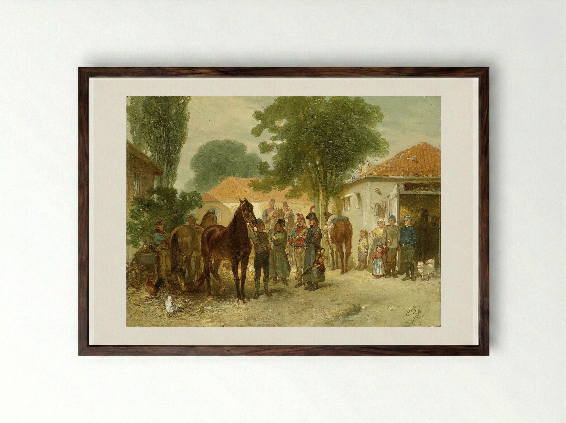 De requisitie - Charles Rochussen - Framed Print Dark Wood