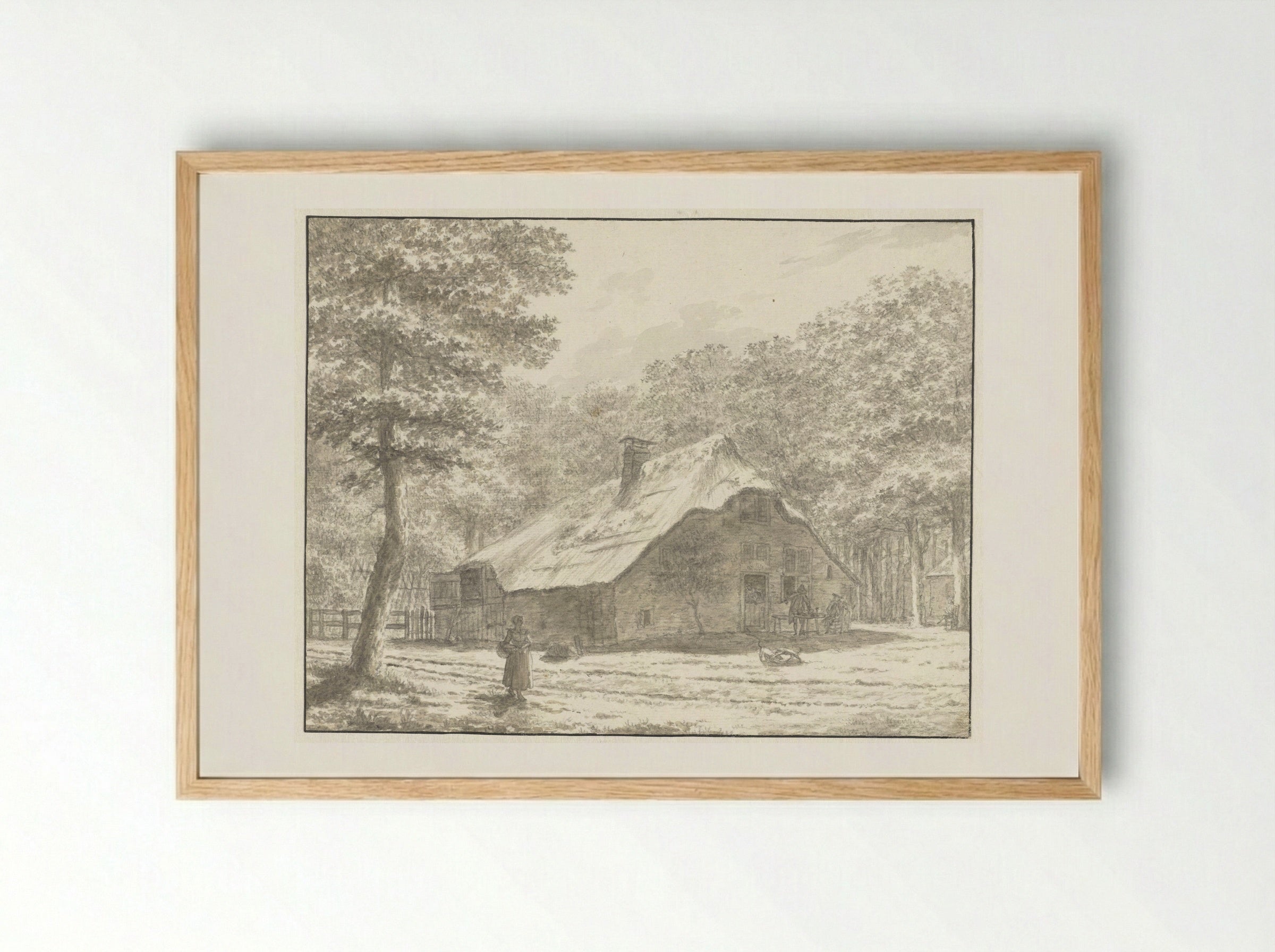 De schilderskroeg Zeeburg te Muiderberg - Jacob Cats - Framed Print Wood