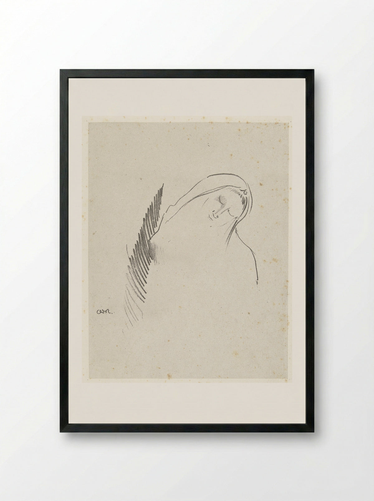 De slaap - Odilon Redon - Framed Print Black