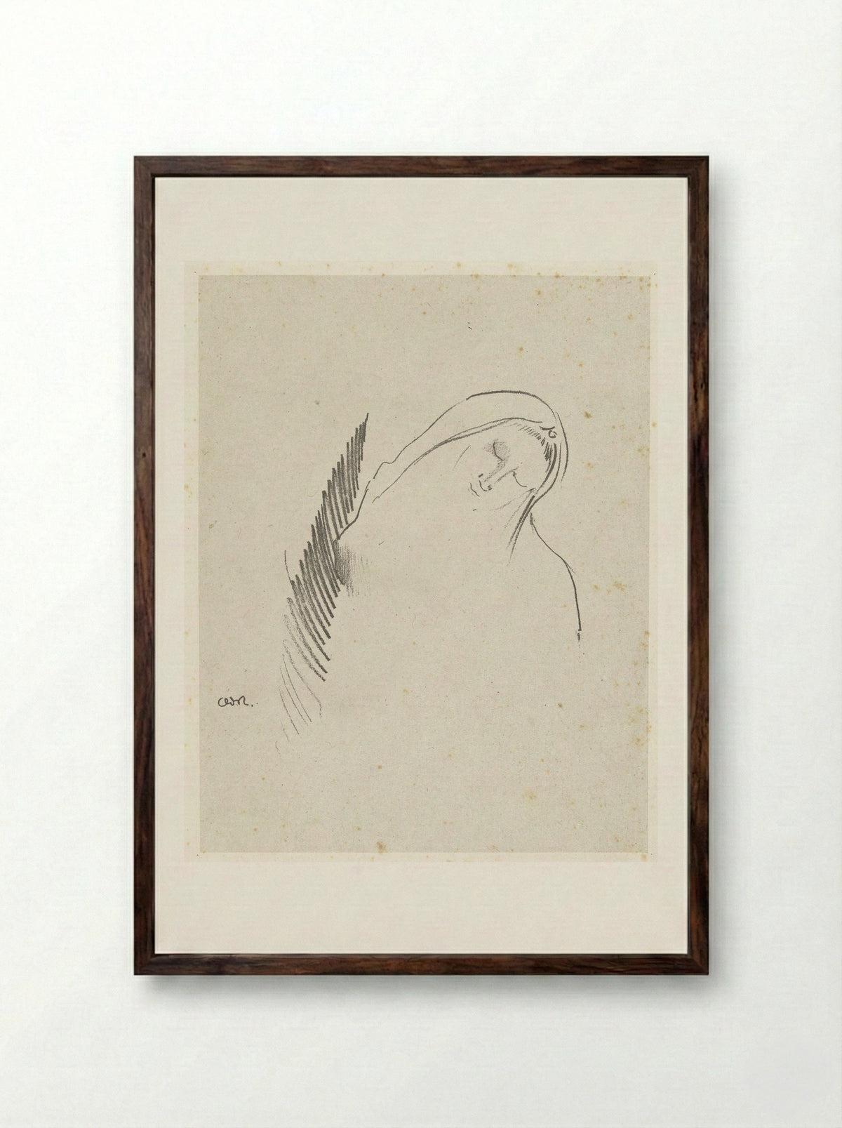 De slaap - Odilon Redon - Framed Print Dark Wood