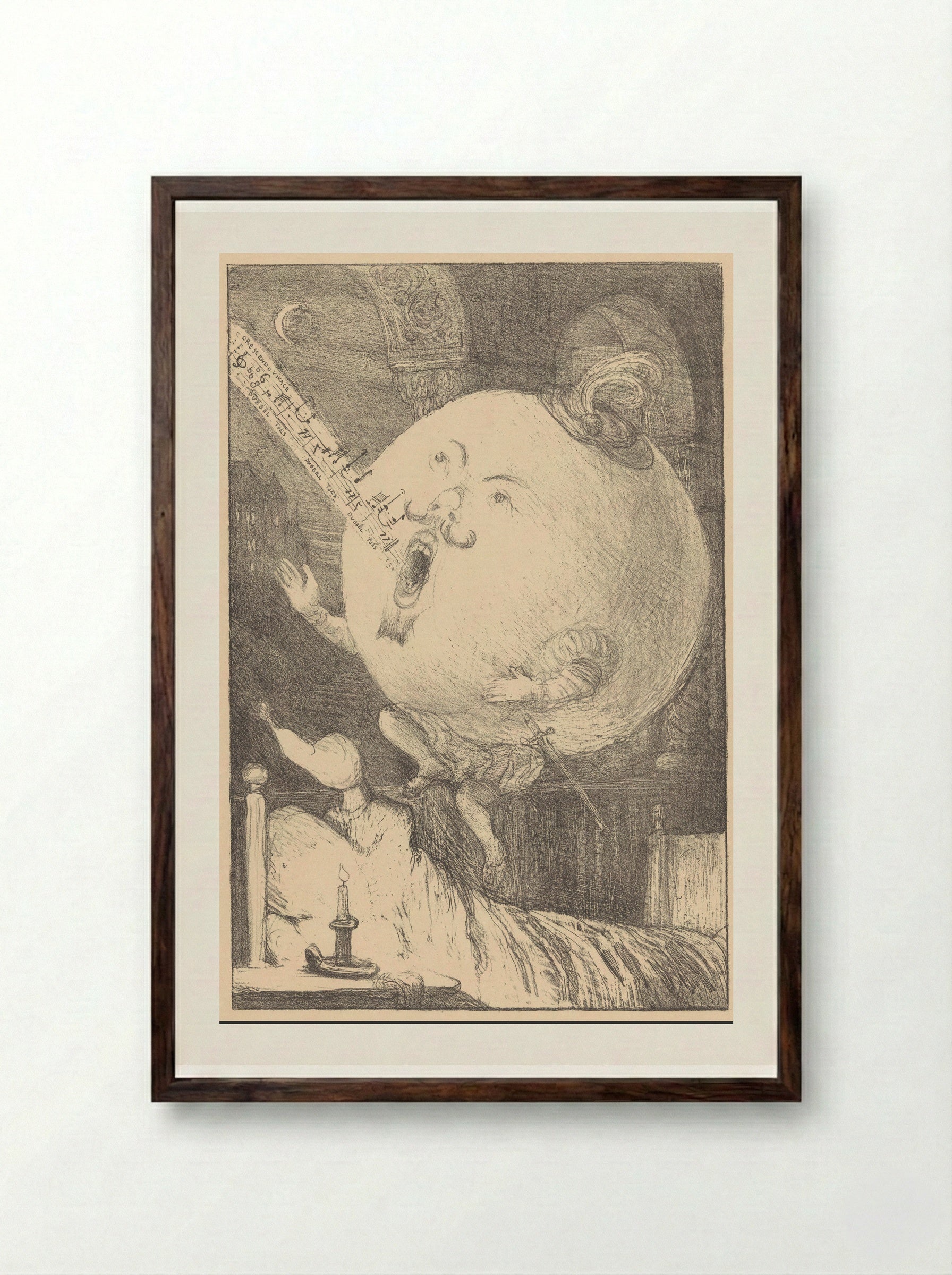 De sneeuwbal voor de Nederlandsche Opera - Marius Bauer - Framed Print Dark Wood