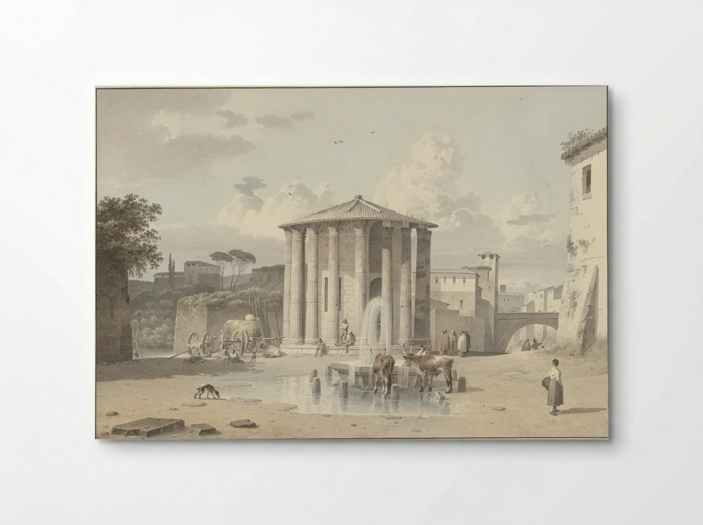 De tempel van Vesta in Rome - Josephus Augustus Knip - Poster