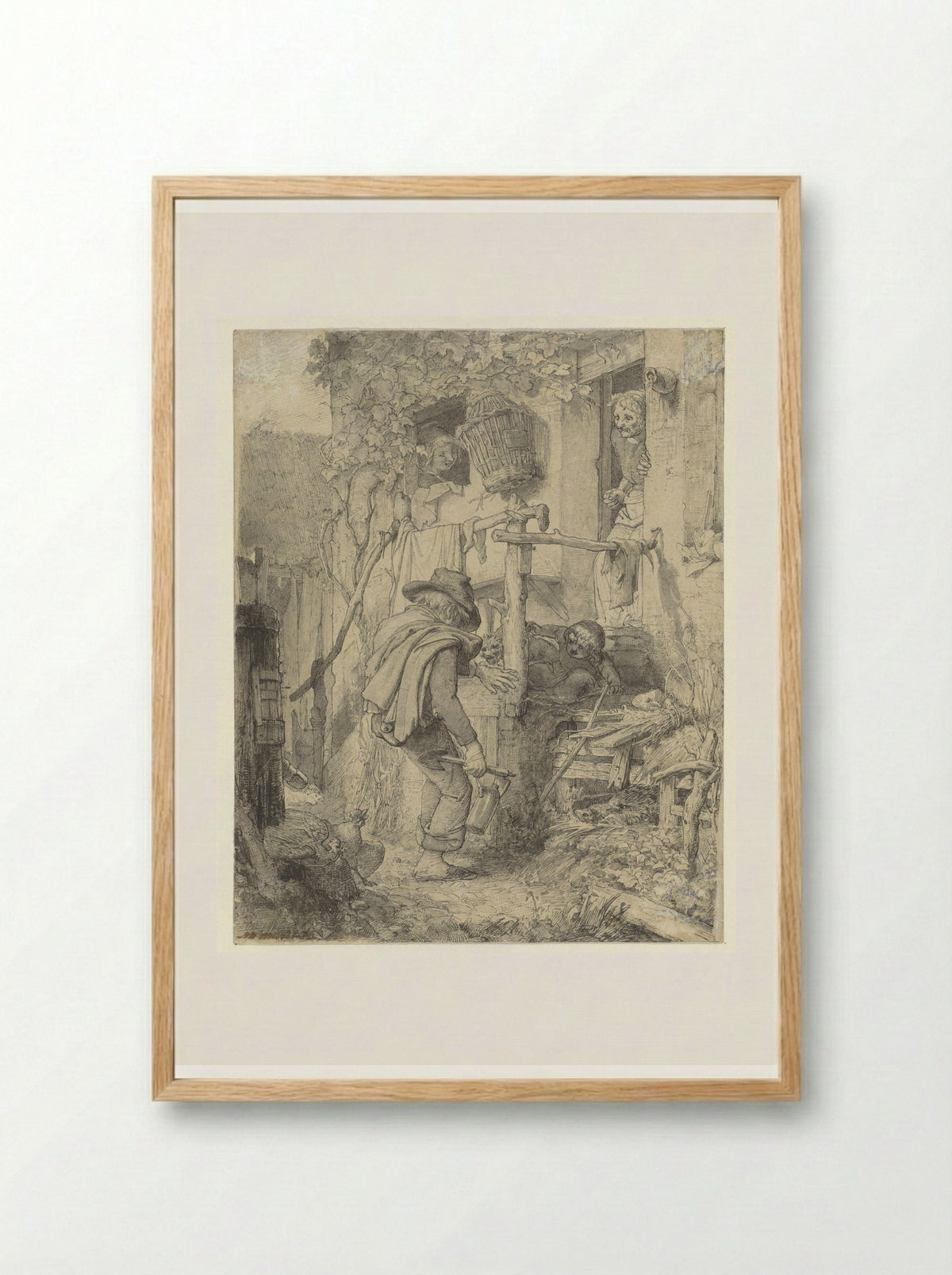 De thuiskomst van een dronken man - Matthijs Maris - Framed Print Wood