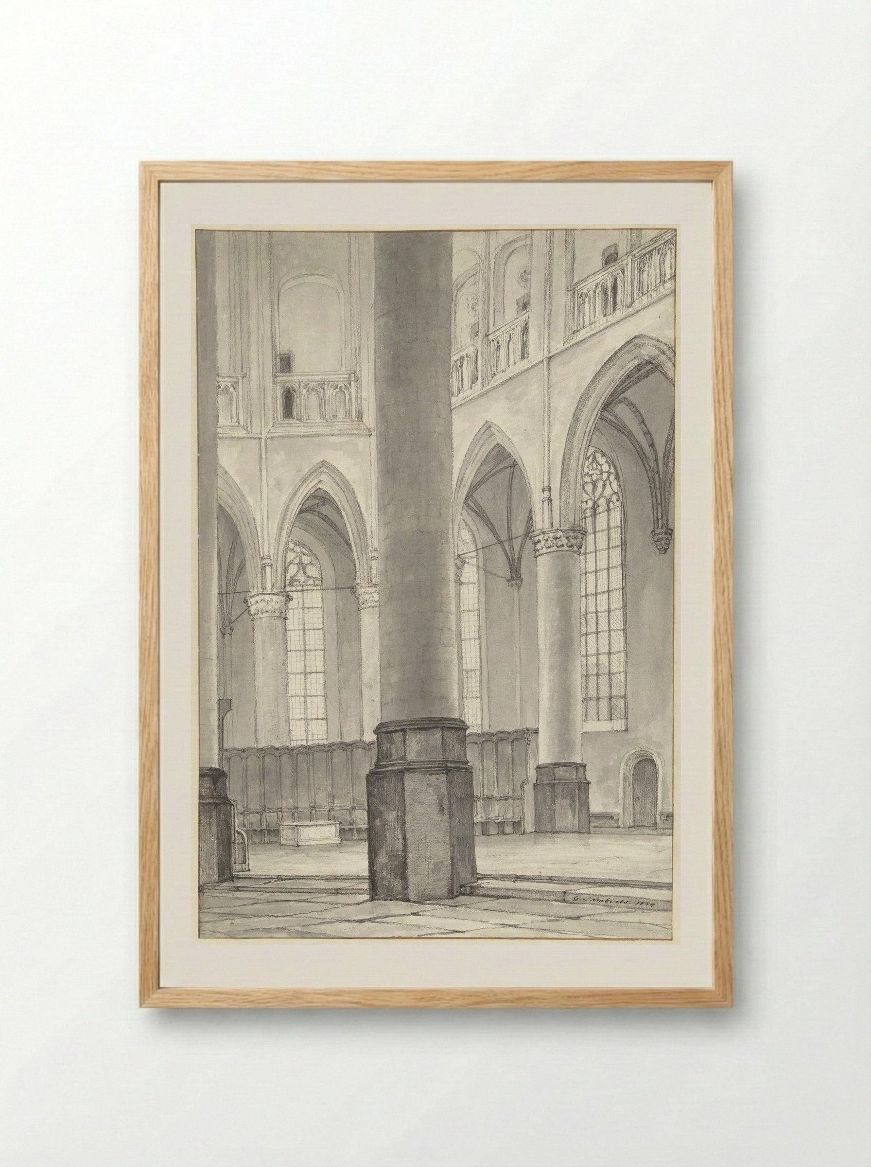 De tombe van Floris V in de Grote Kerk te Alkmaar - Gerrit Lamberts - Framed Print Wood