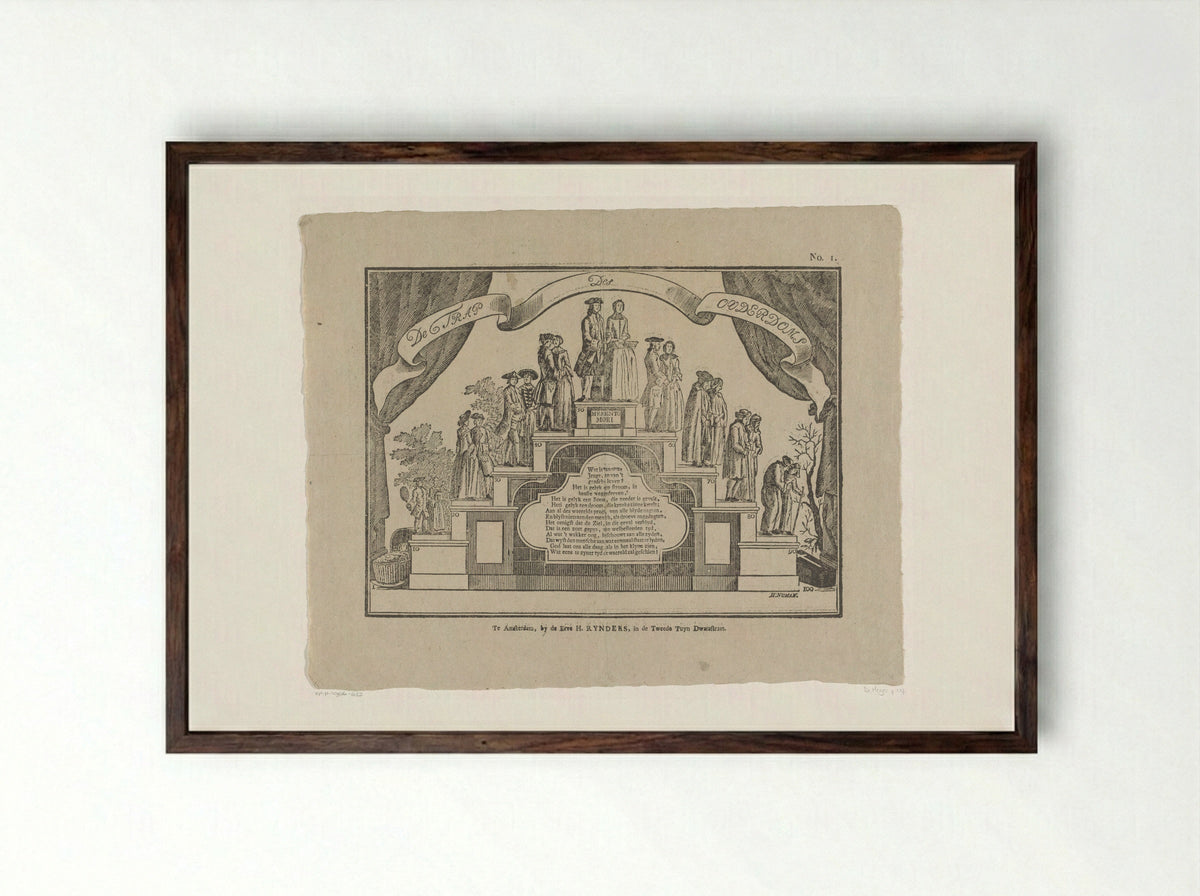 De trap des ouderdoms - Jacobus Wendel - Framed Print Dark Wood