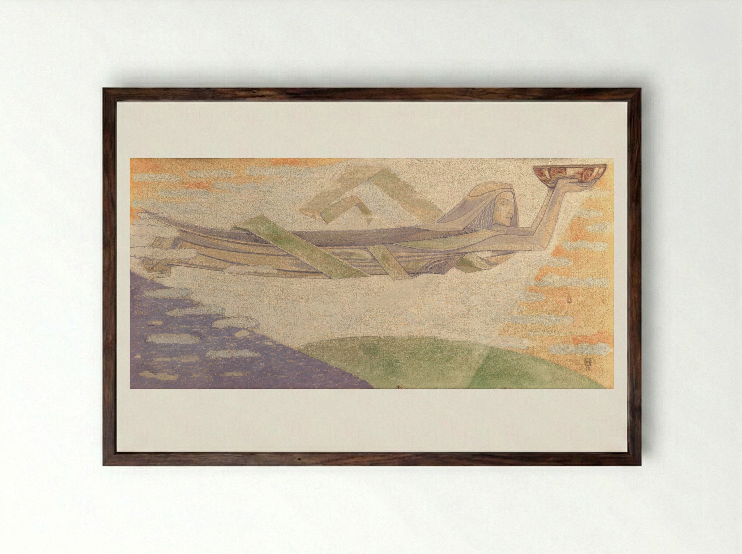 De uren (The Hours) - Richard Nicolaüs Roland Holst - Framed Print Dark Wood