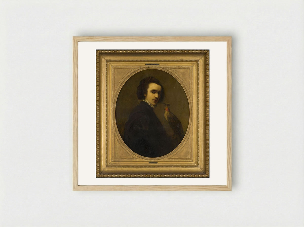 De valkenier (The Falconer) - Christoffel Bisschop - Framed Print Wood