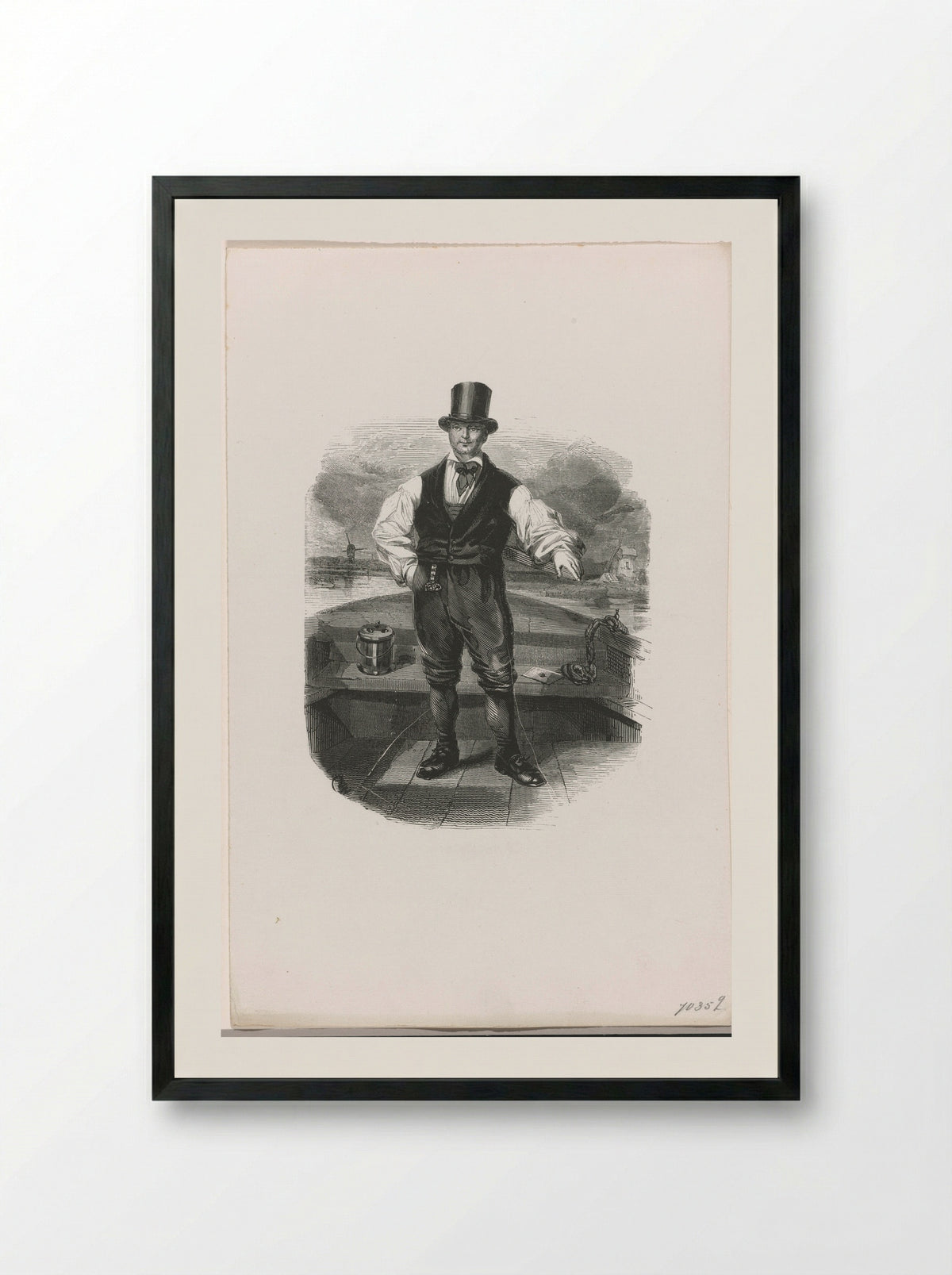 De veerschipper (The Ferryman) - Henry Brown - Framed Print Black