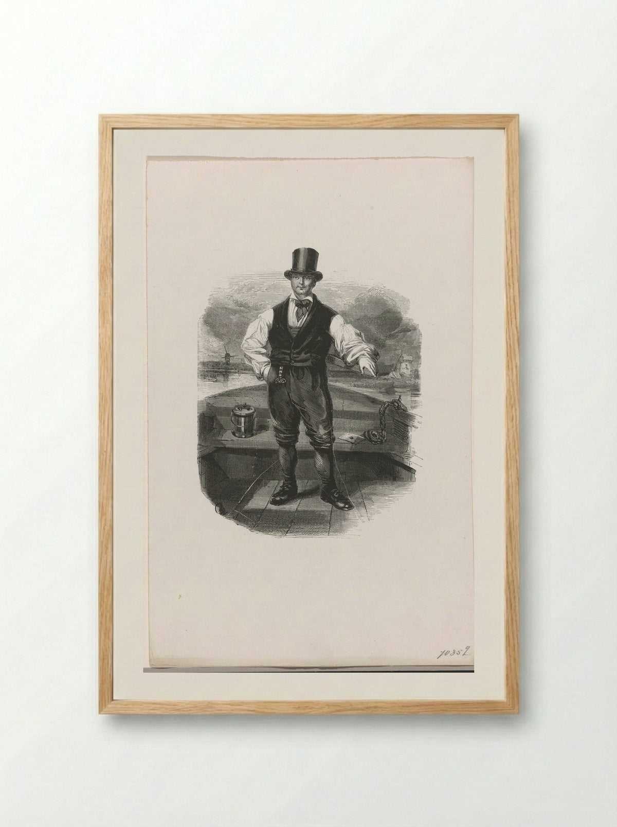 De veerschipper (The Ferryman) - Henry Brown - Framed Print Wood