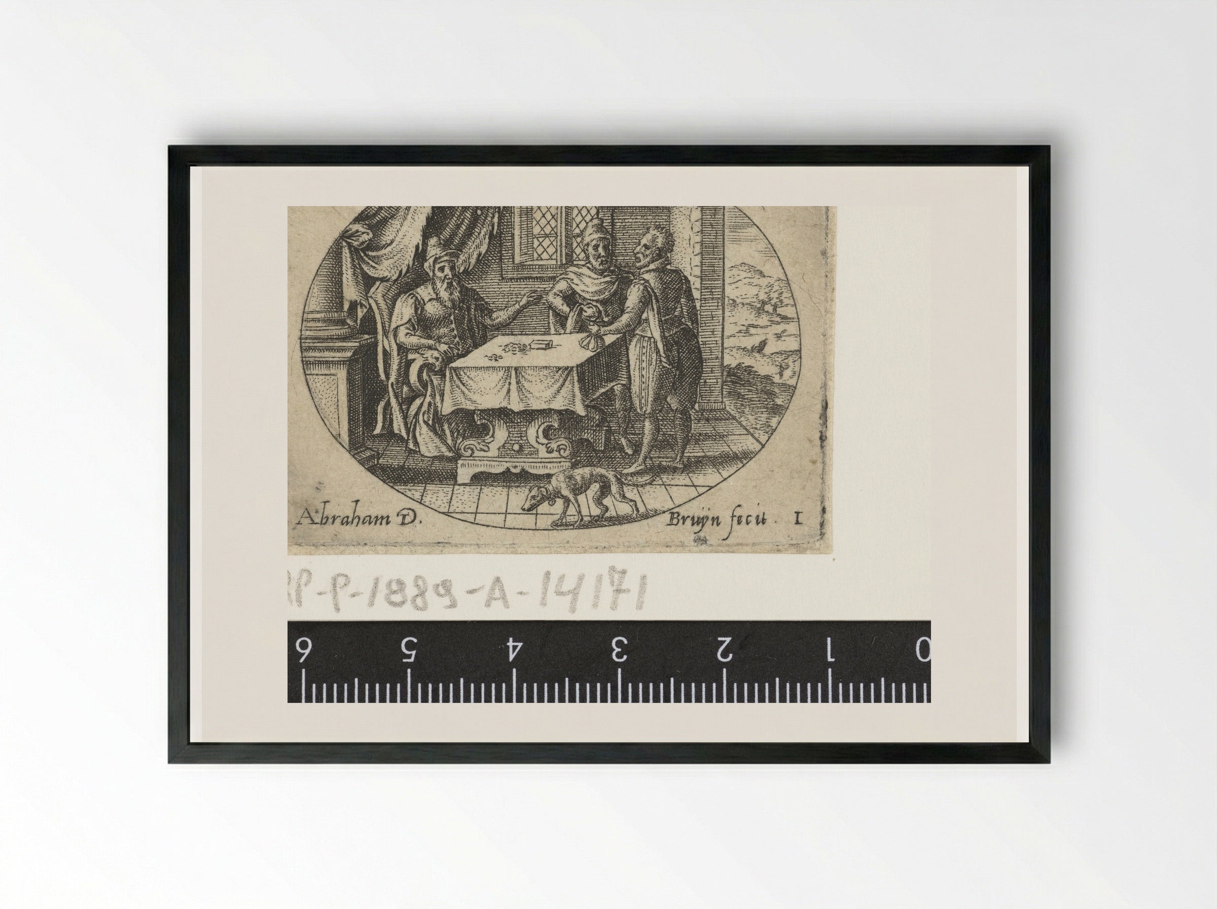 De verloren zoon ontvangt zijn erfdeel - Abraham de Bruyn - Framed Print Black