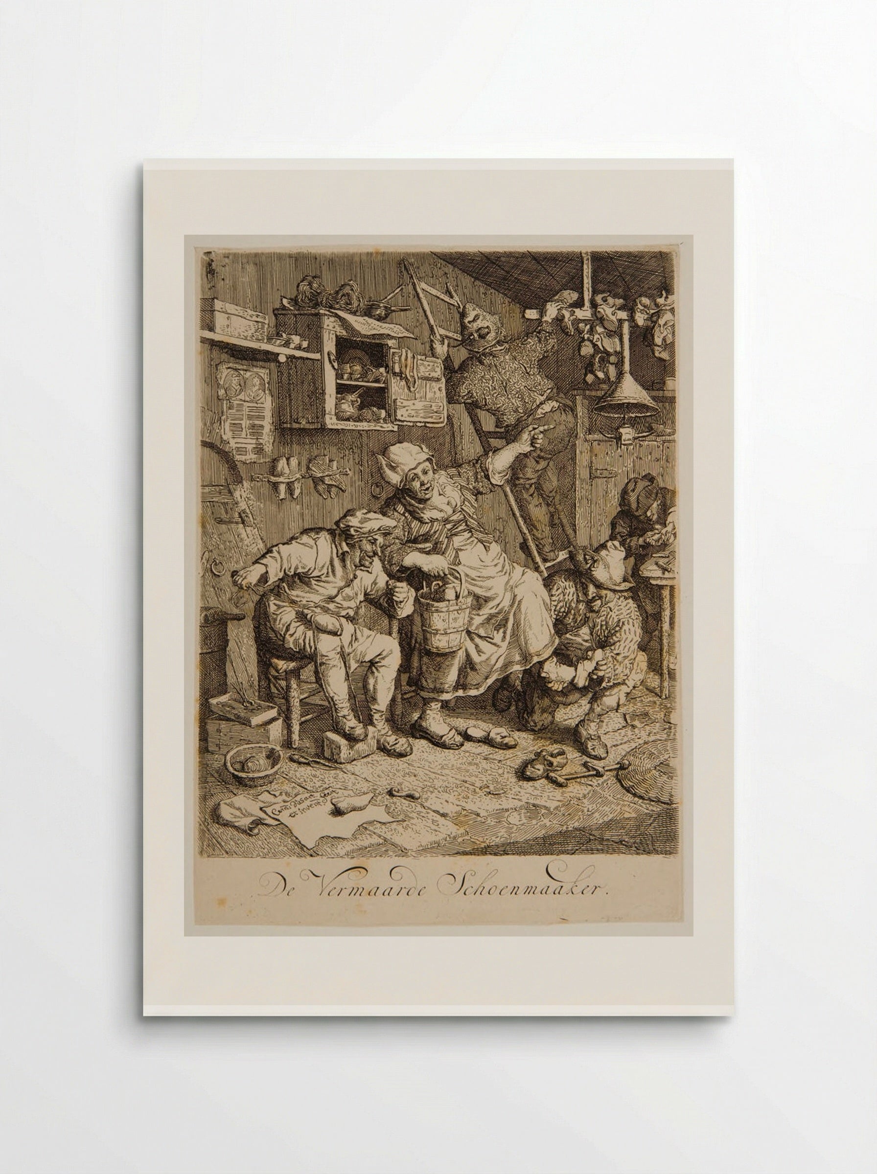 De vermaarde schoenmaaker - Cornelis Dusart - Poster