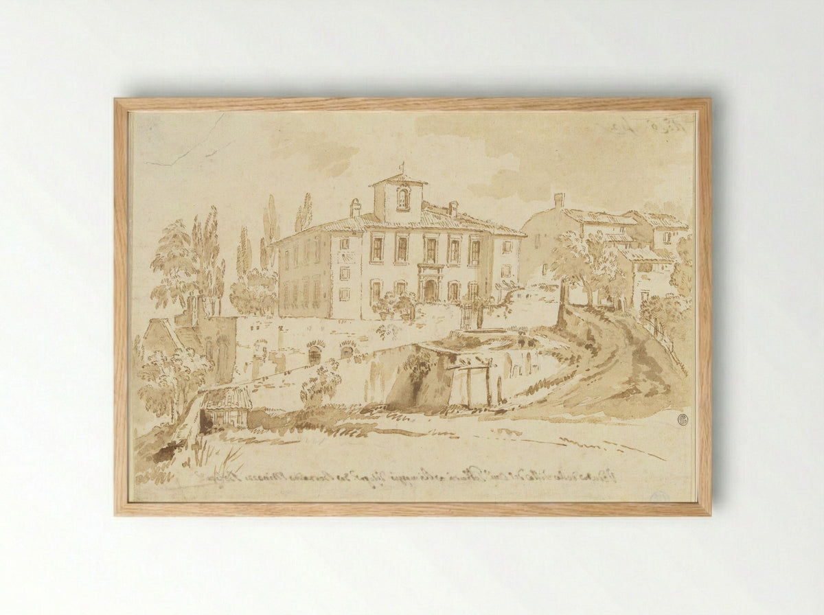 De villa van Cavaliere Galbarri te Rimaggio - Bernardino Minozzi - Framed Print Wood