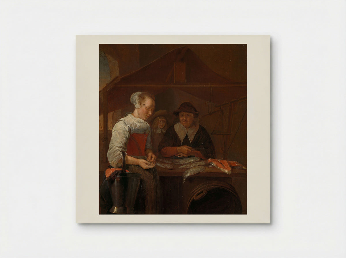 De visvrouw - Quiringh Gerritsz. van Brekelenkam - Poster