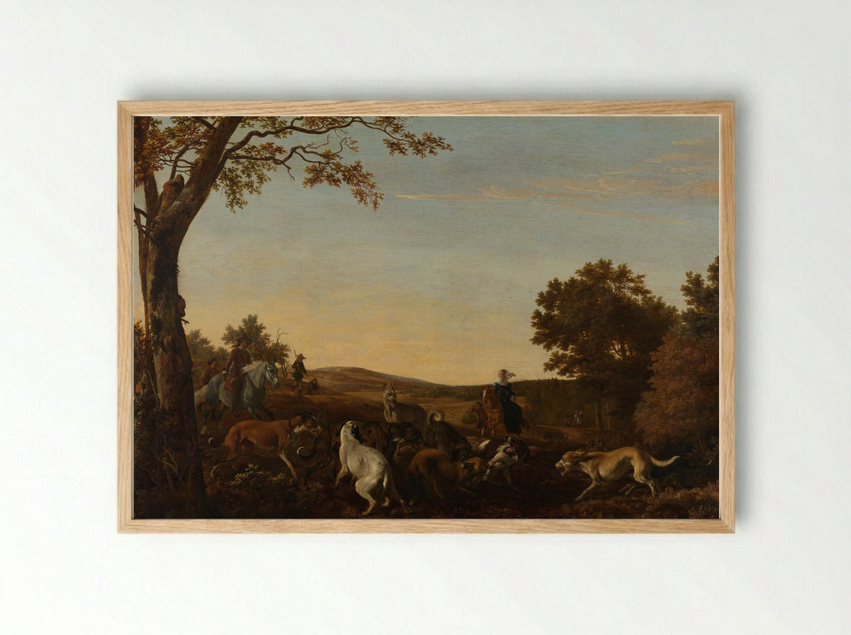 De vossenjacht - Ludolf de Jongh - Framed Print Wood