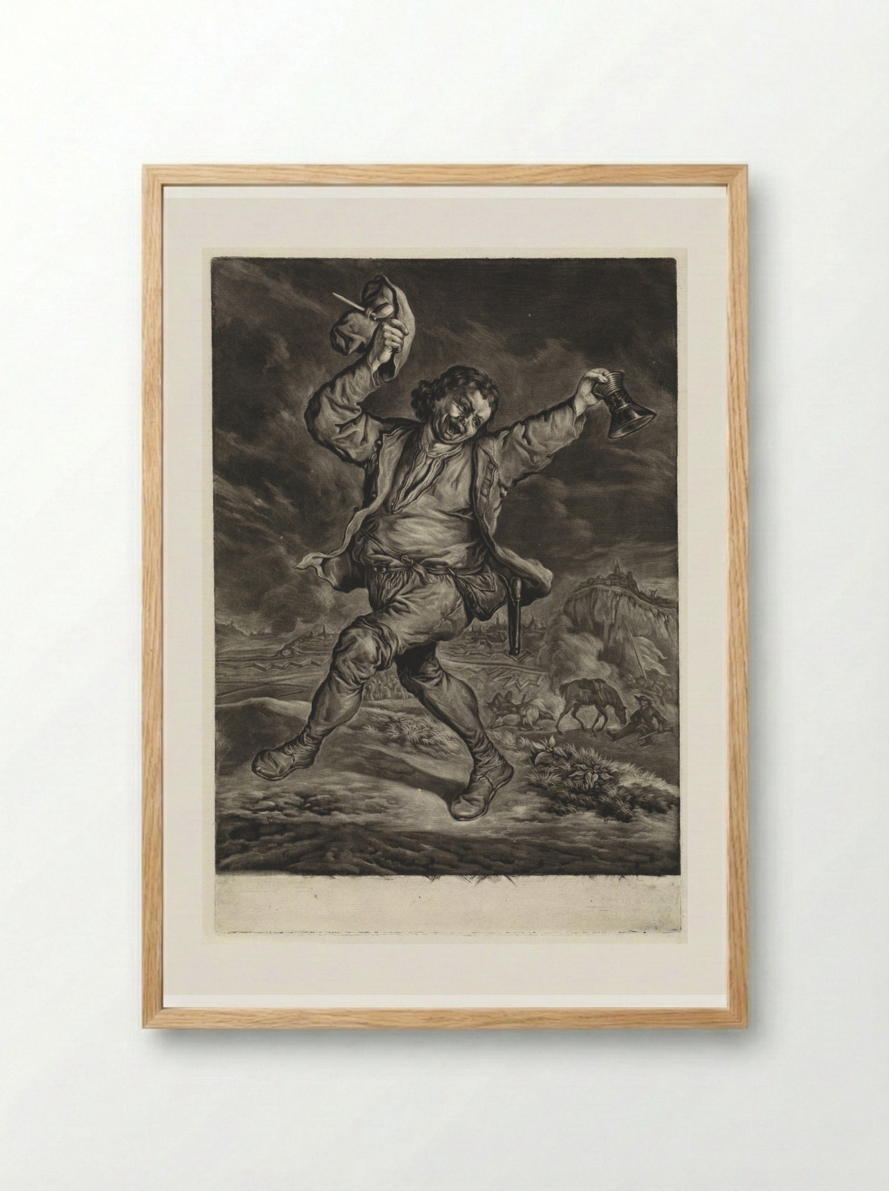De vrolijke patriot - Cornelis Dusart - Framed Print Wood