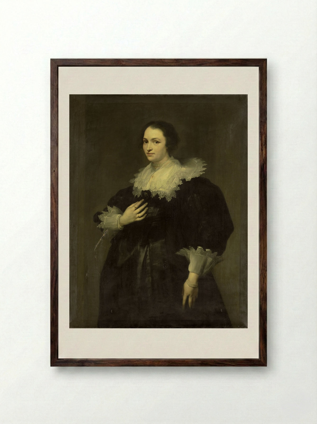 De vrouw van Sebastiaan Leerse - Willem Bartel van der Kooi - Framed Print Dark Wood