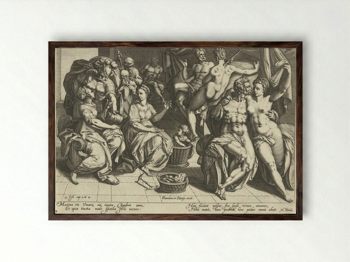 De vrouwen als heerser van de wereld - Zacharias Dolendo - Framed Print Dark Wood