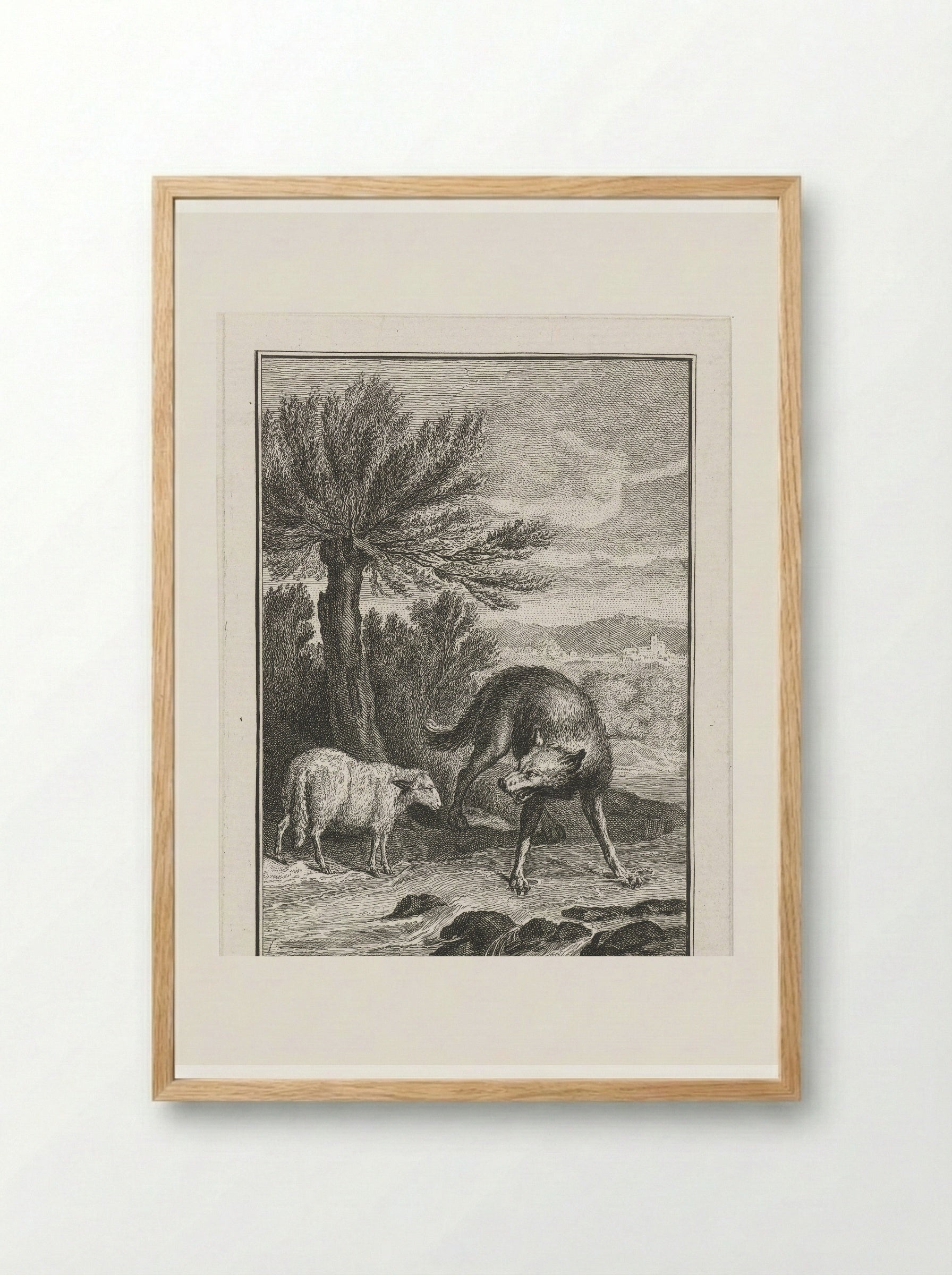 De wolf en het lam - Abraham Delfos - Framed Print Wood