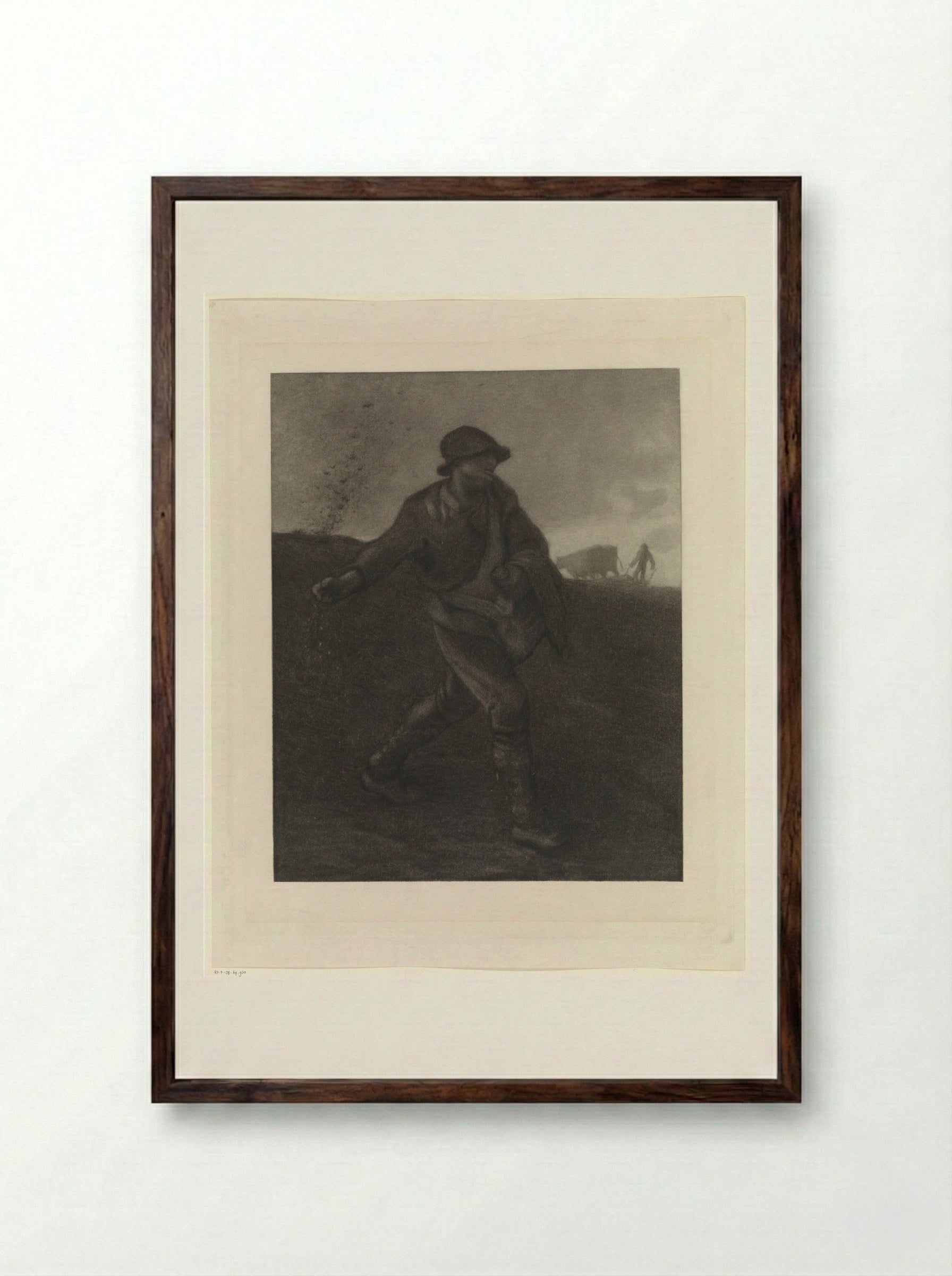 De zaaier, naar Millet - Matthijs Maris - Framed Print Dark Wood