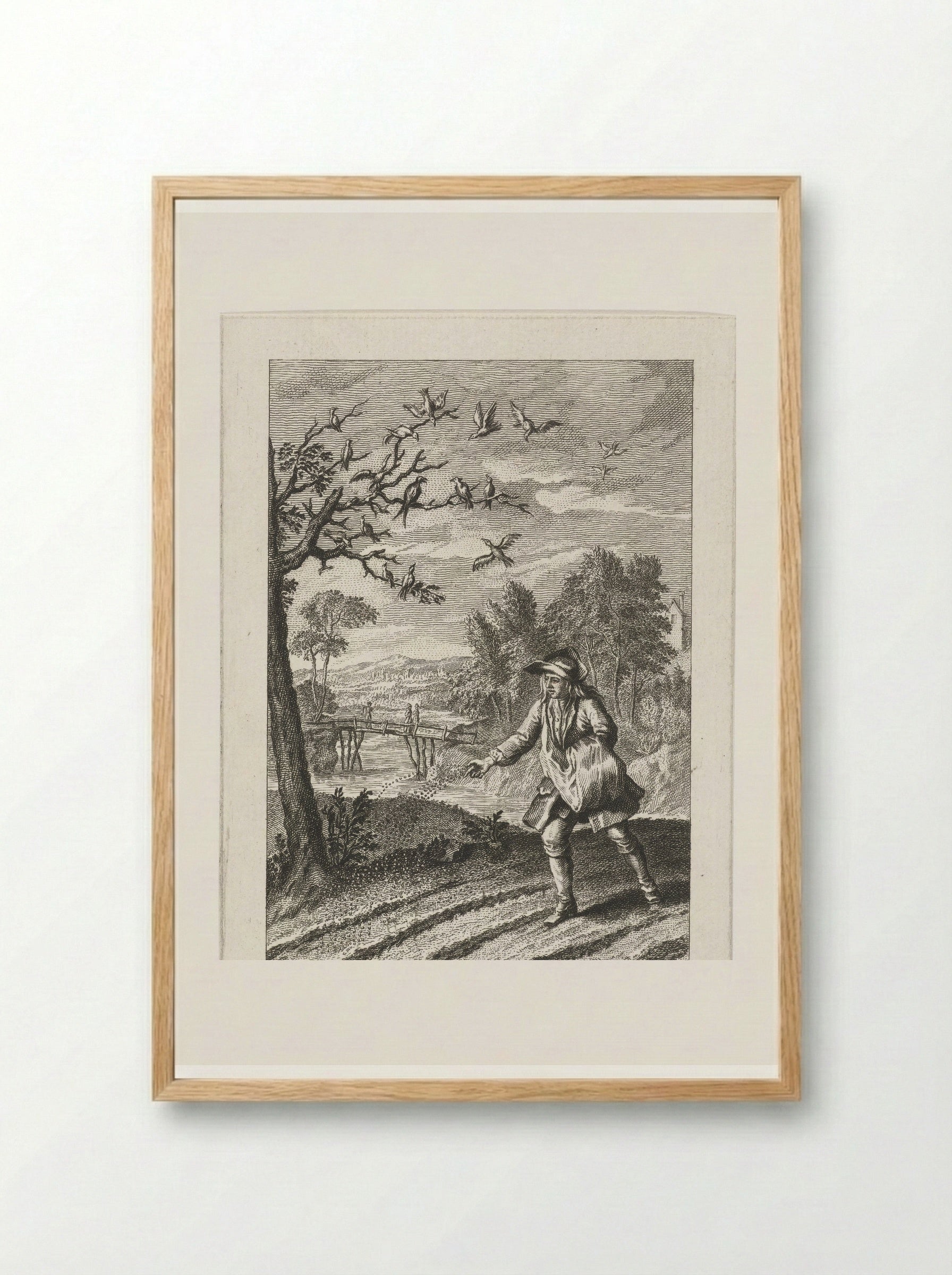 De zwaluwen en de vogeltjes - Abraham Delfos - Framed Print Wood
