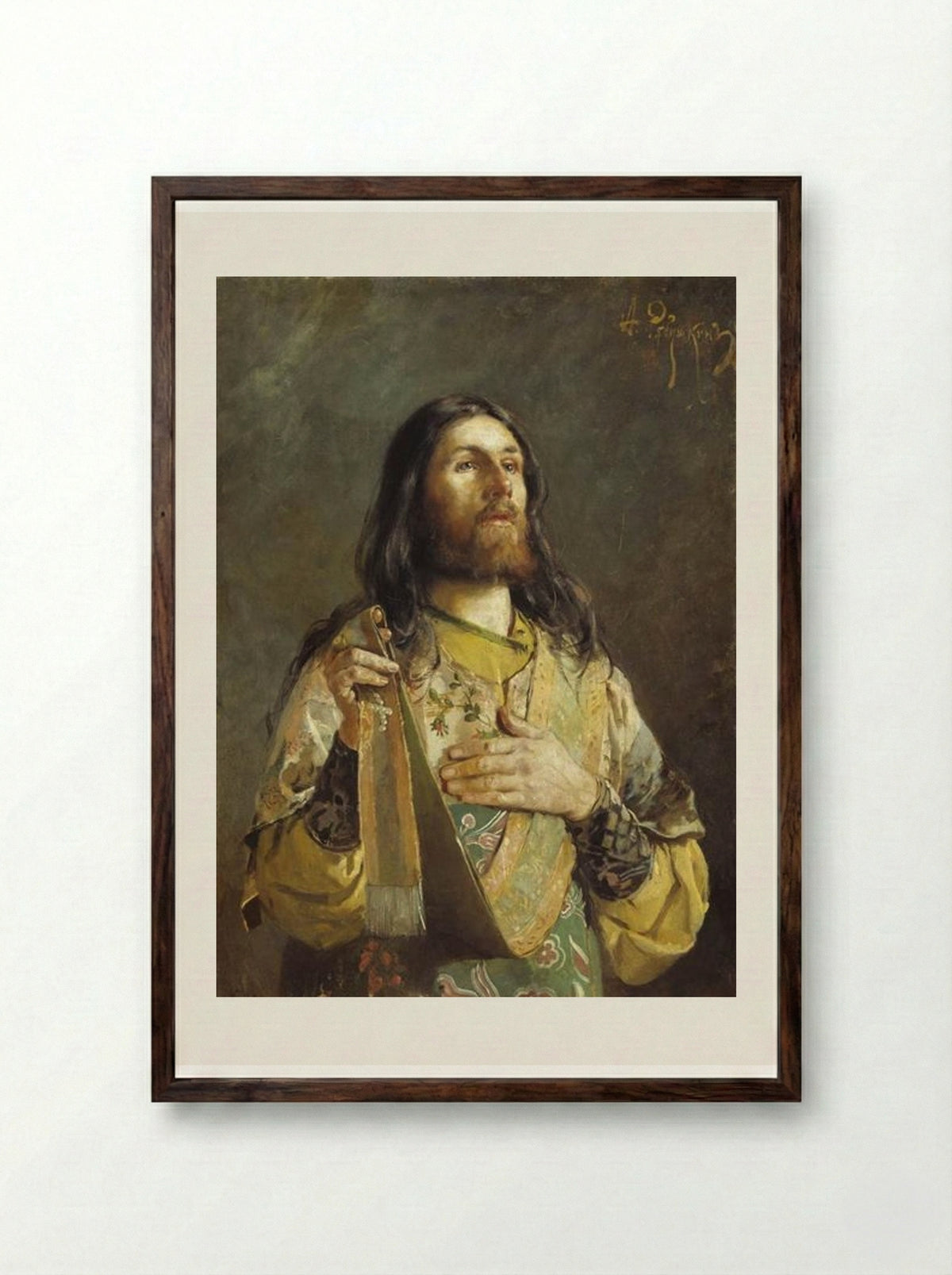 Deacon - Andrei Ryabushkin - Framed Print Dark Wood