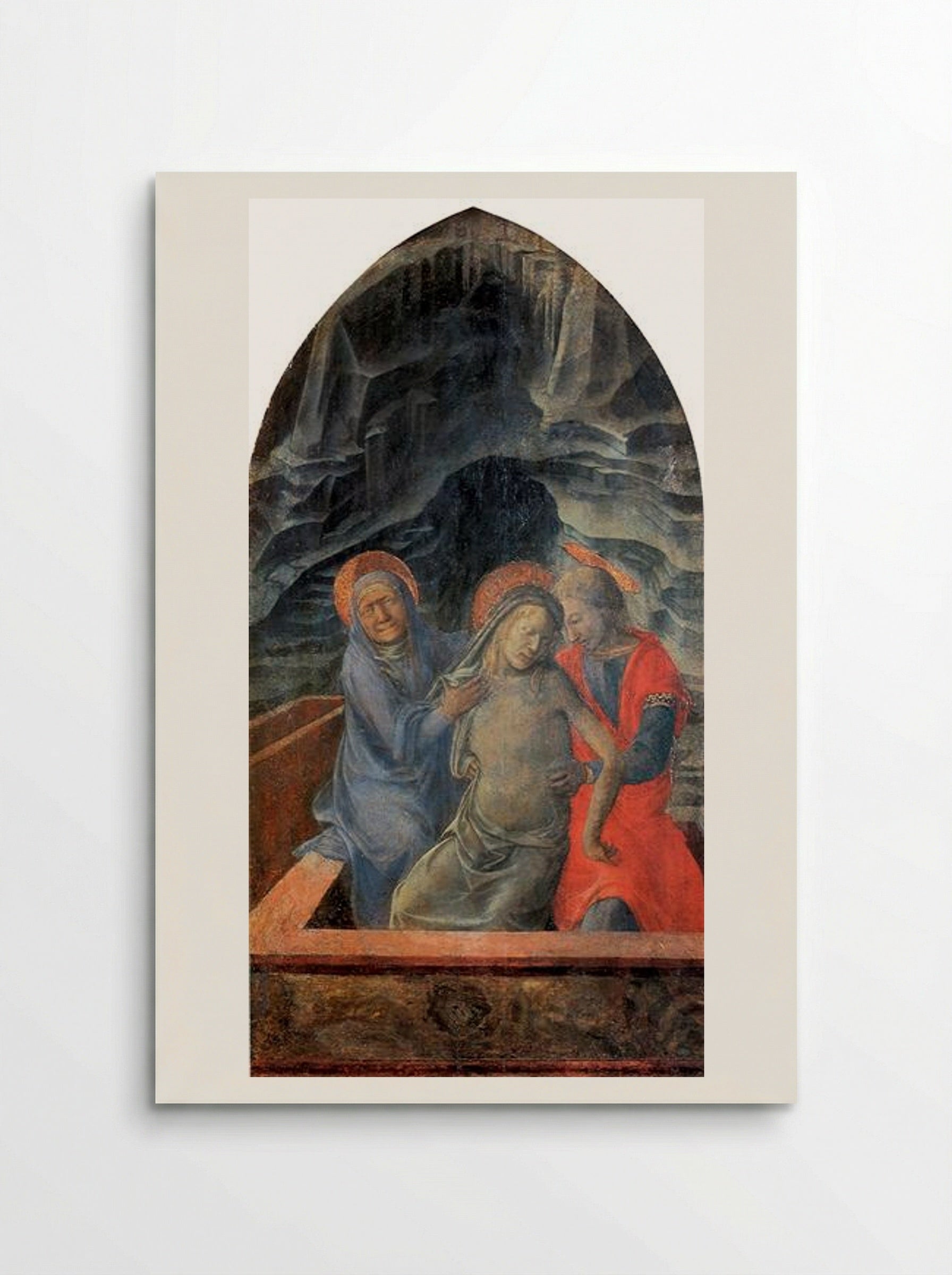 Dead Christ Supported by Mary and St. John the Evangelist - Filippo Lippi - Poster