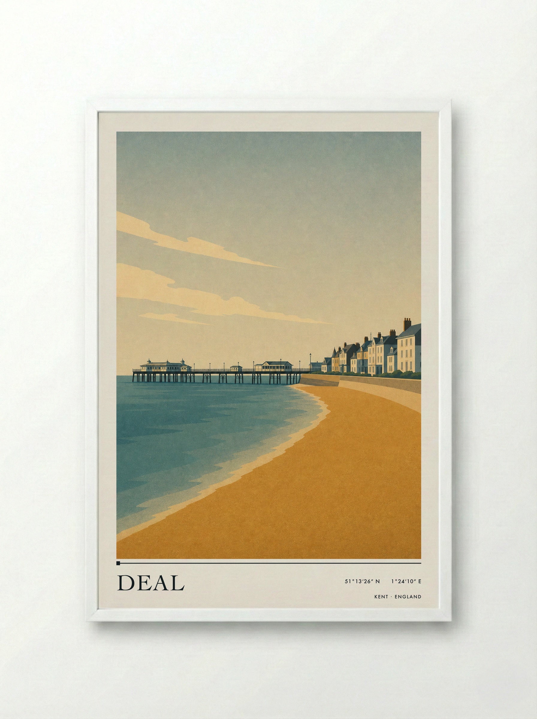 Deal Travel Poster - Framed Print White
