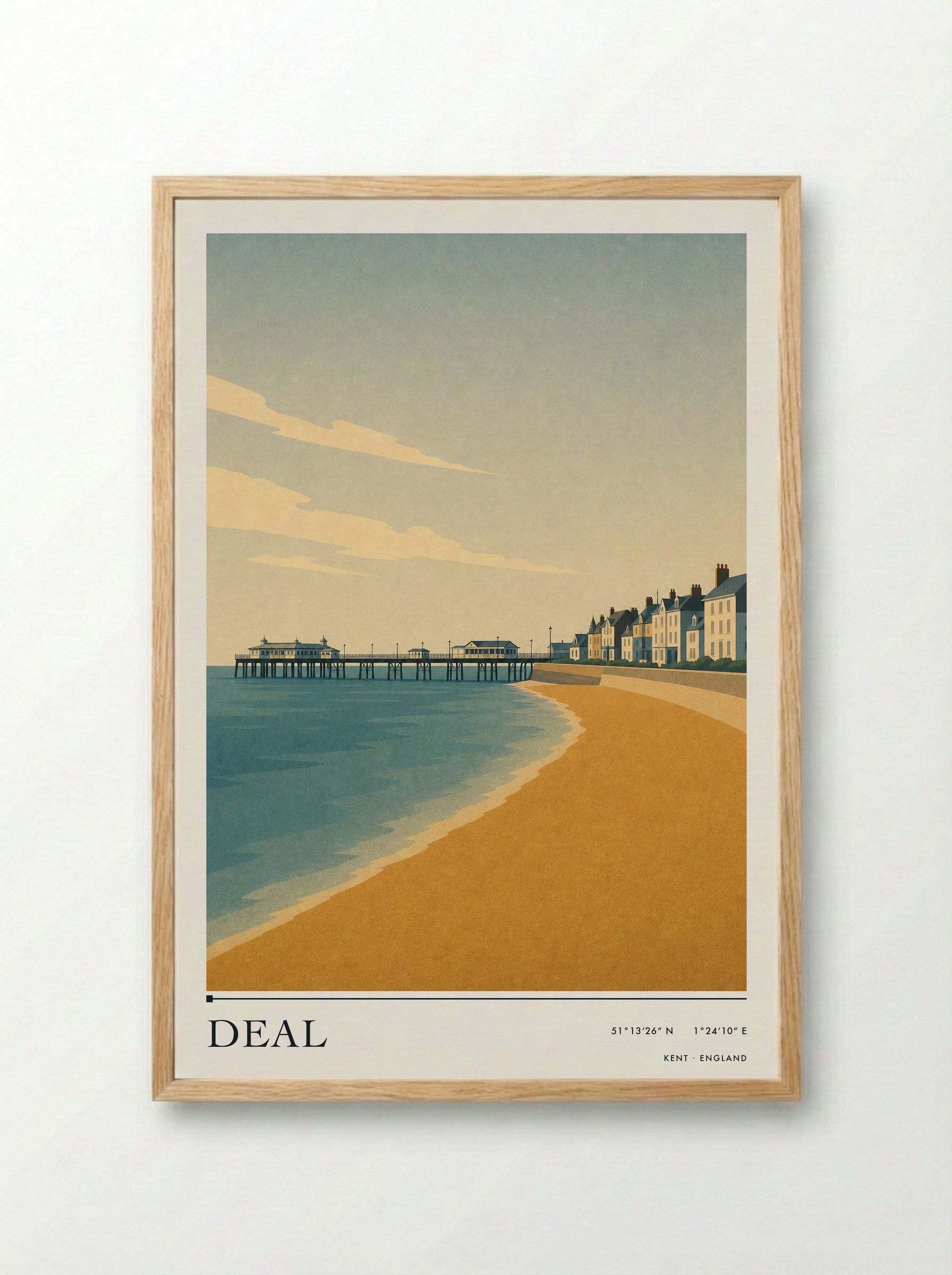 Deal Travel Poster - Framed Print Wood