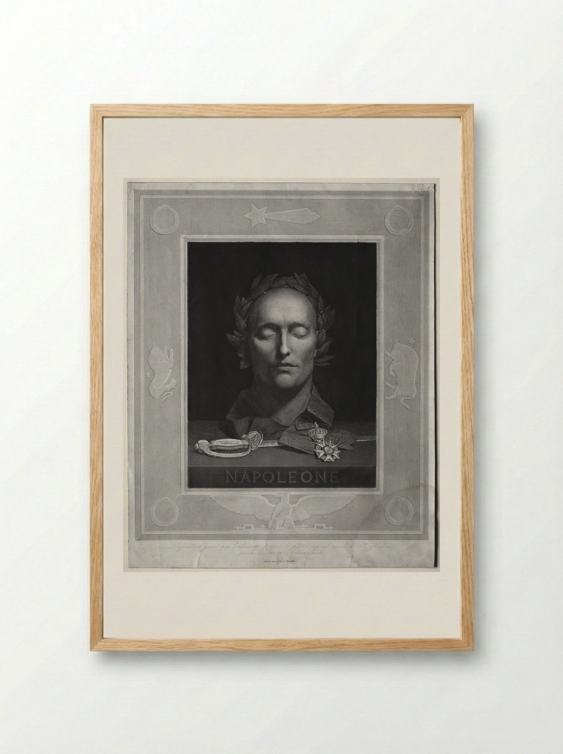 Death Mask of Napoleon - Luigi Calamatta - Framed Print Wood