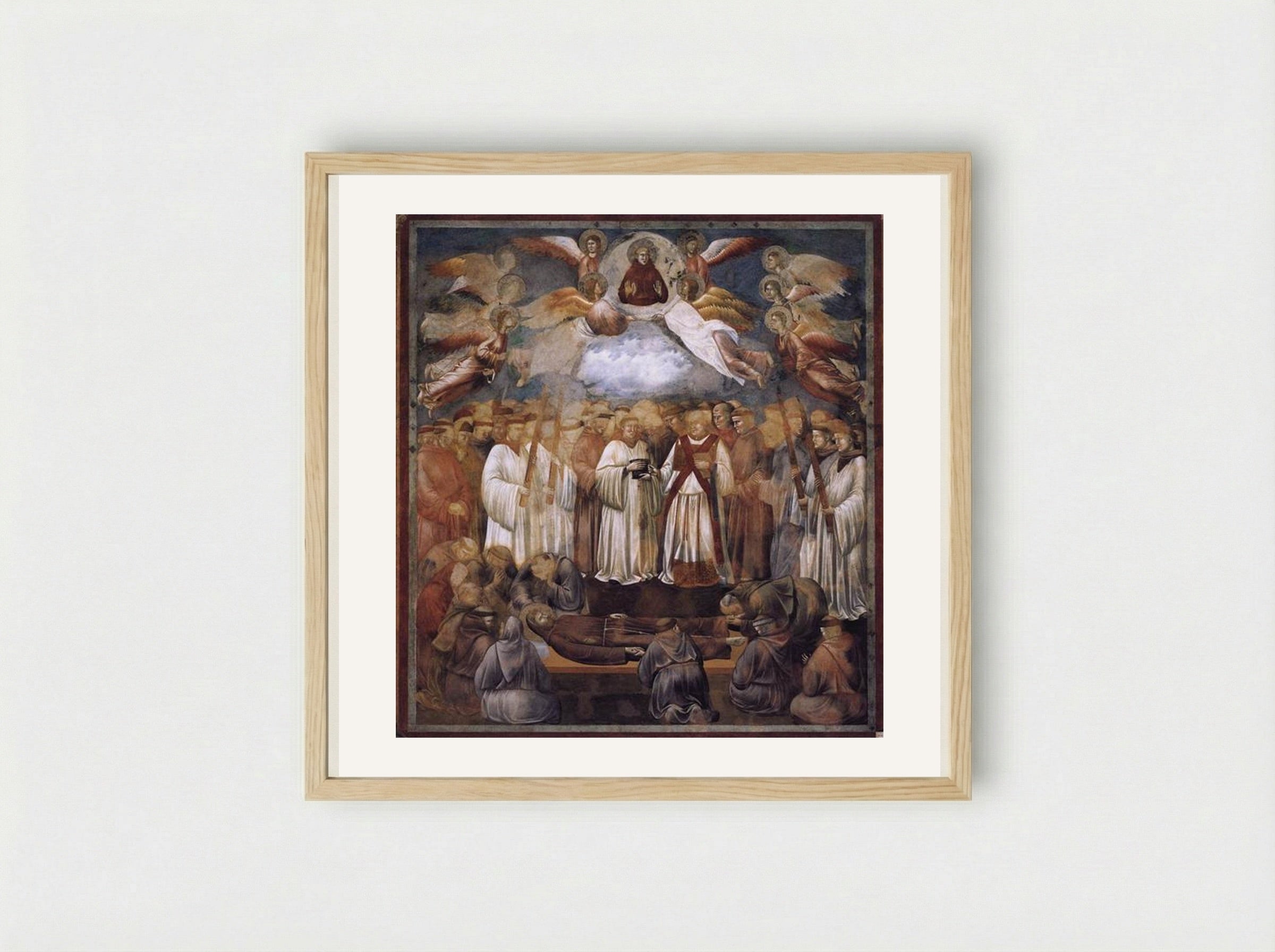 Death and Ascension of St. Francis - Giotto di Bondone - Framed Print Wood