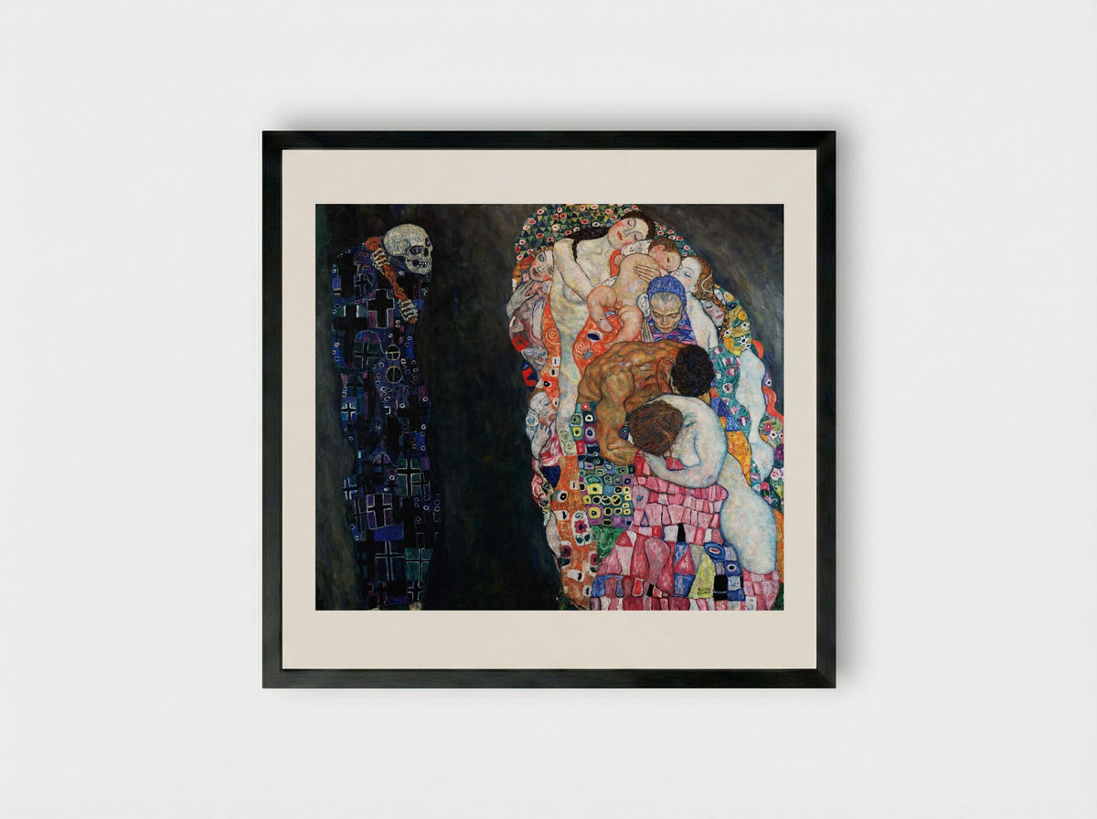 Death and Life - Gustav Klimt - Framed Print Black