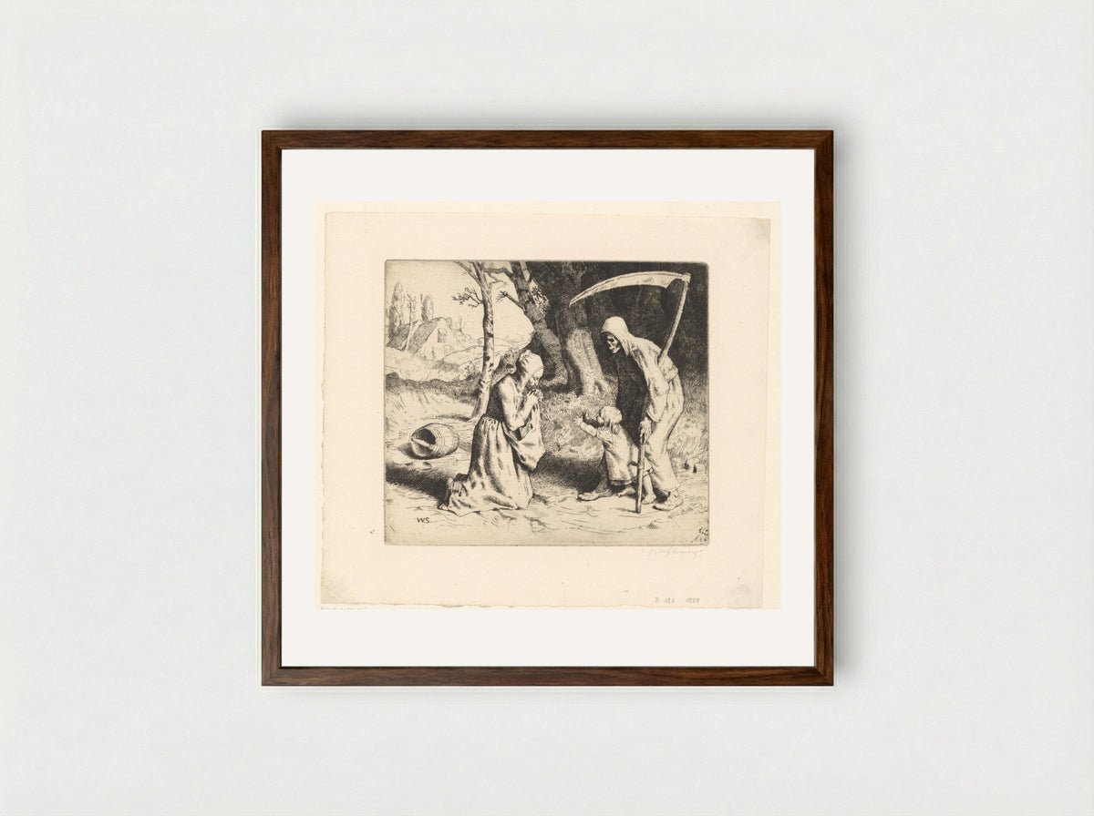 Death and the Child - William Strang - Framed Print Dark Wood