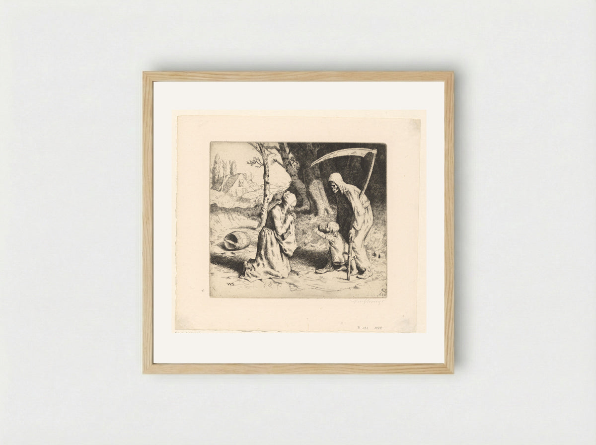 Death and the Child - William Strang - Framed Print Wood