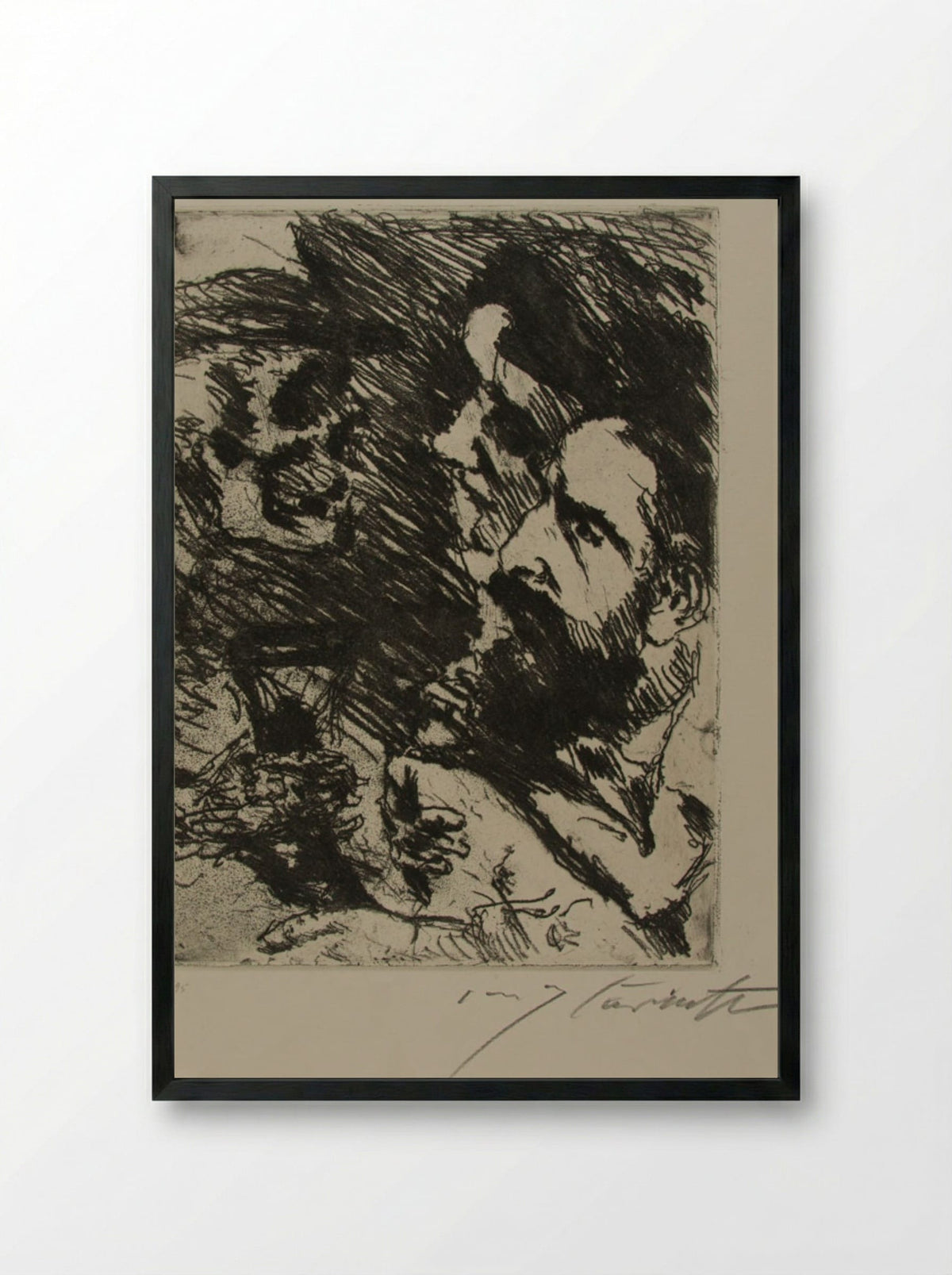 Death and the Couple - Lovis Corinth - Framed Print Black