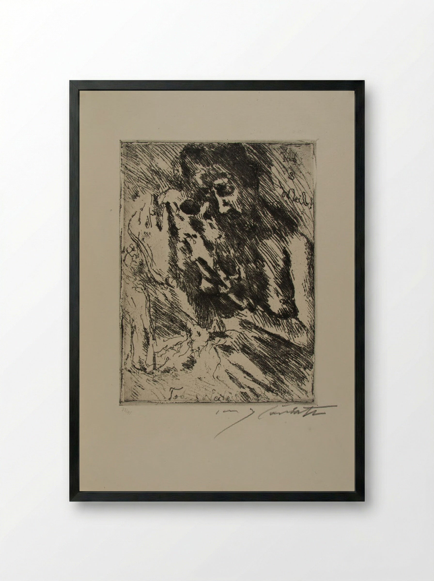 Death and the Woman, from the portfolio Dance of Death - Lovis Corinth - Framed Print Black